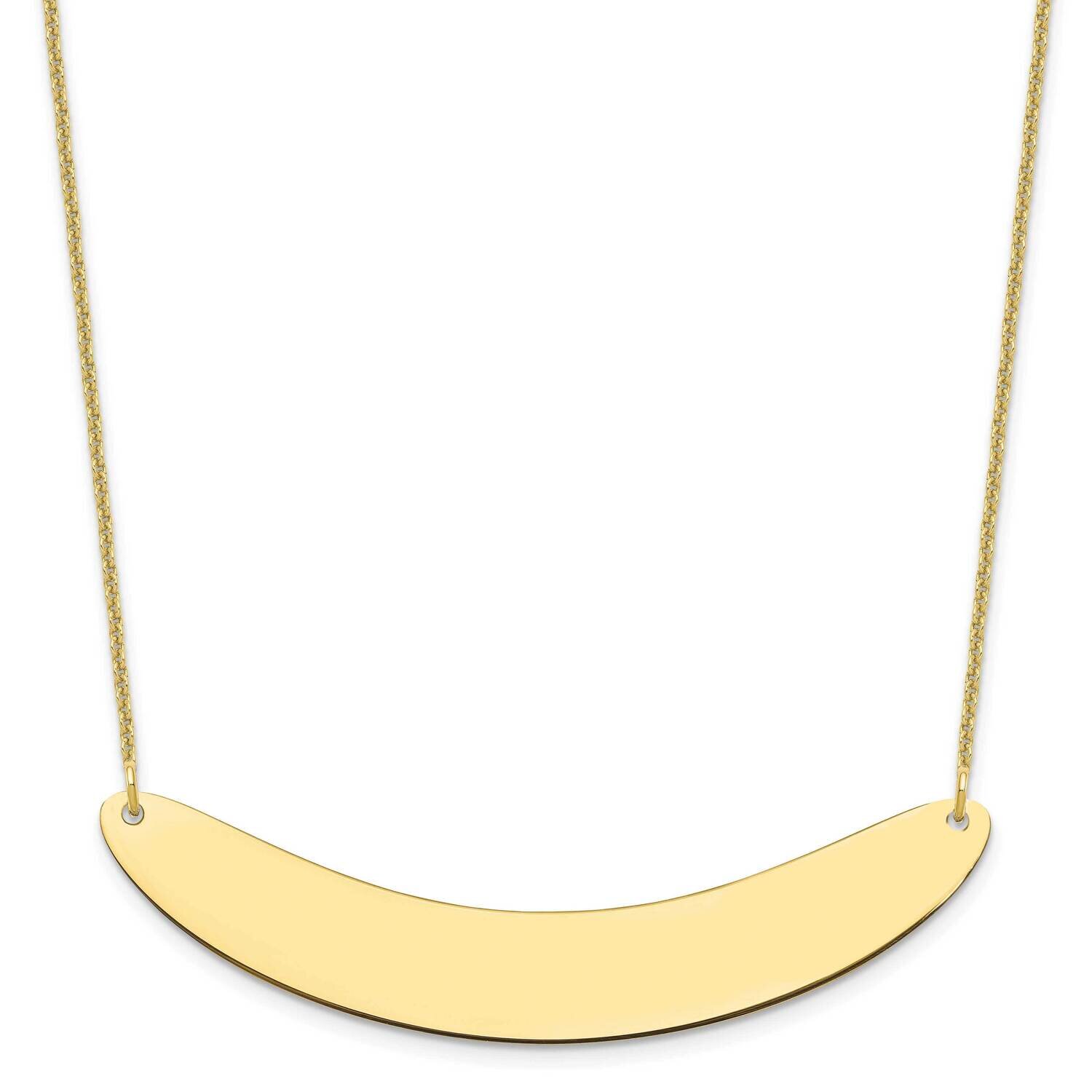 Polished Curved Blank Bar Necklace 10k Gold Large 10XNA1211Y, MPN: 10XNA1211Y,