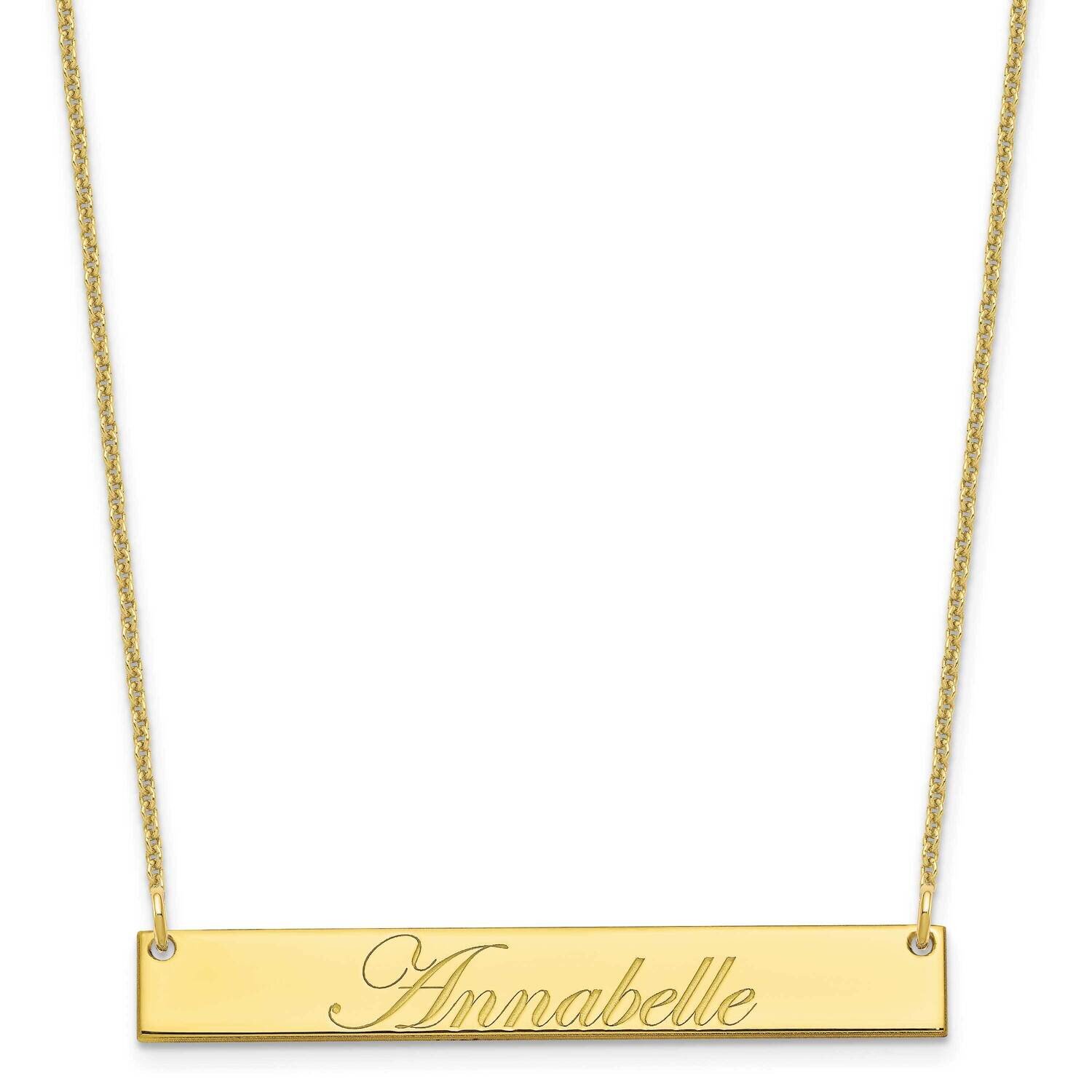 Polished Edwardian Script Bar Necklace 10k Gold Medium 10XNA1219Y, MPN: 10XNA1219Y, 196904158968