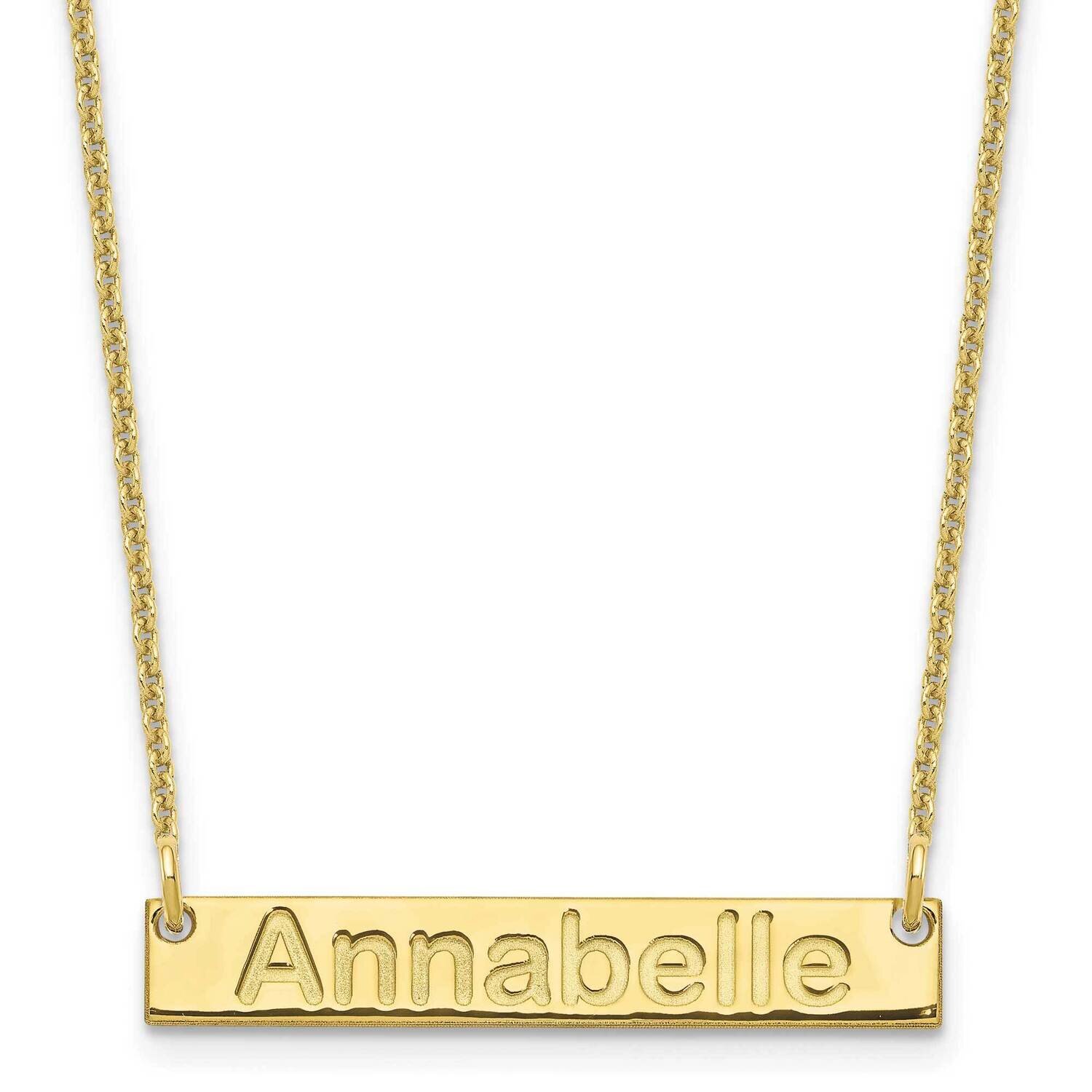 Polished Arial Rounded Bar Necklace 10k Gold Small 10XNA1231Y, MPN: 10XNA1231Y, 196904158913