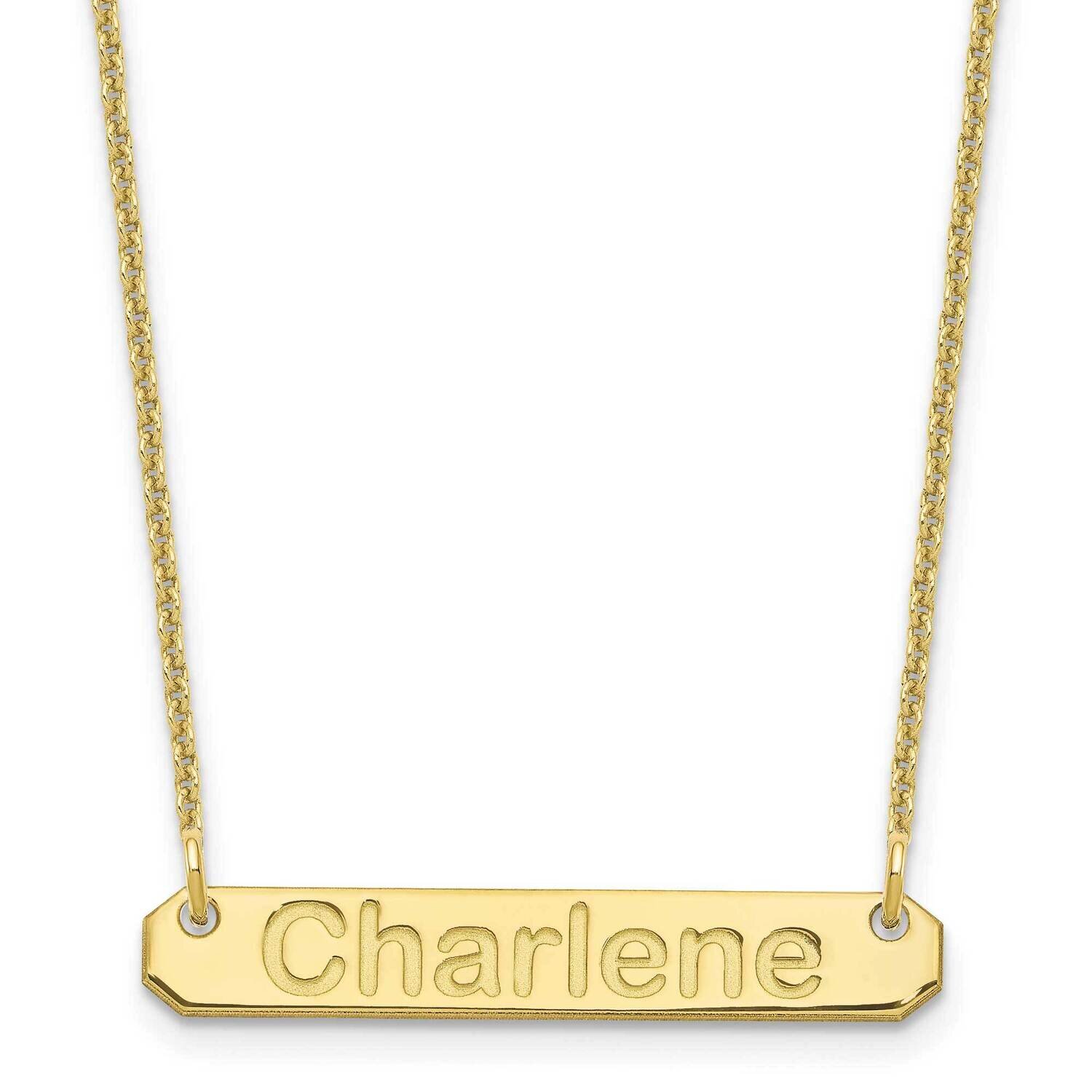 Polished Arial Rounded Bar Necklace 10k Gold Small 10XNA1232Y, MPN: 10XNA1232Y, 196904158906