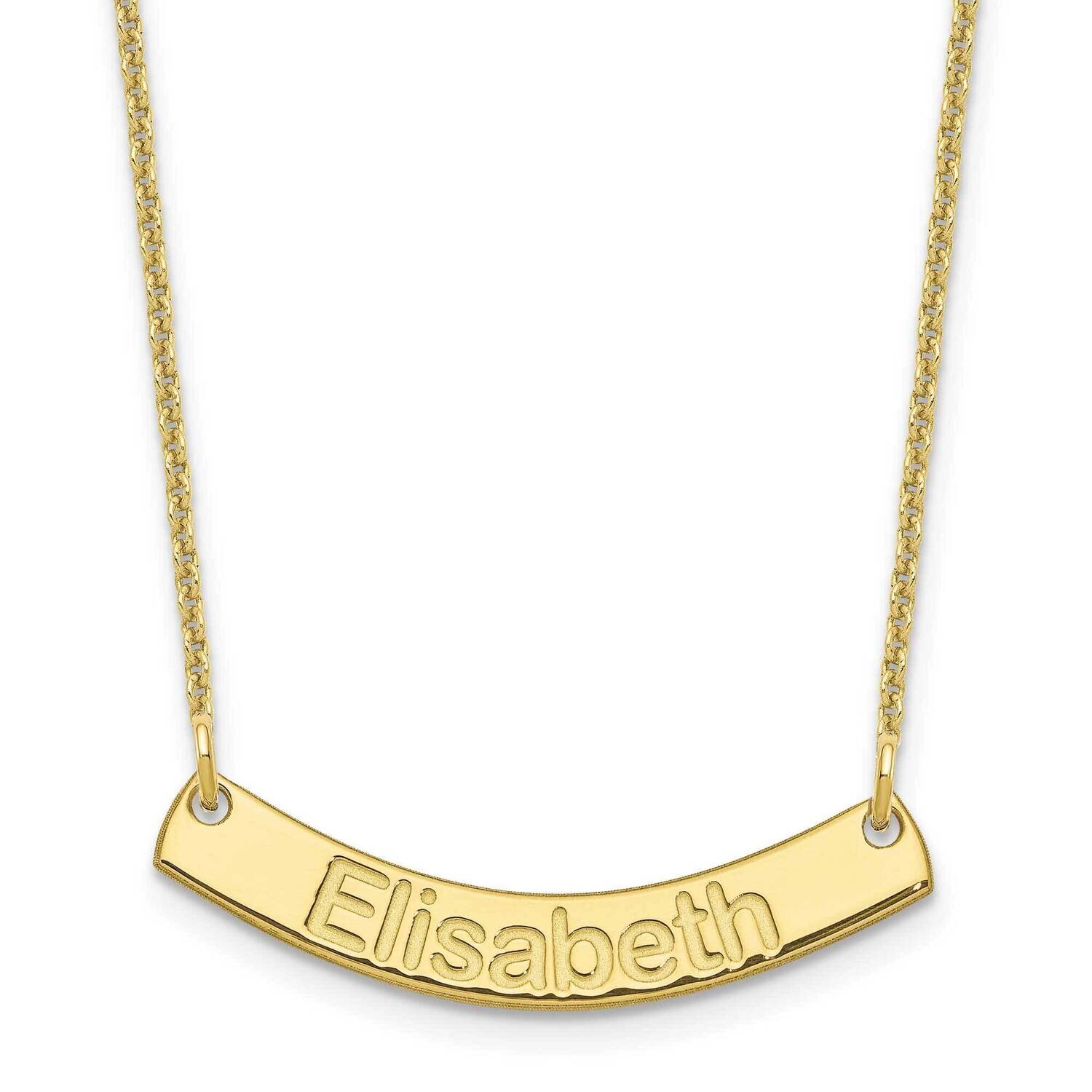 Polished Curved Arial Rounded Bar Necklace 10k Gold Small 10XNA1234Y, MPN: 10XNA1234Y, 196904158883