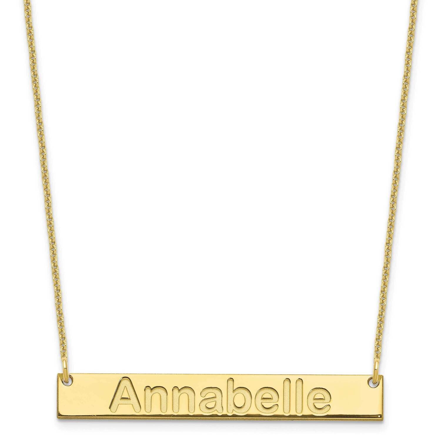 Polished Arial Rounded Bar Necklace 10k Gold Medium 10XNA1236Y, MPN: 10XNA1236Y, 196904158869