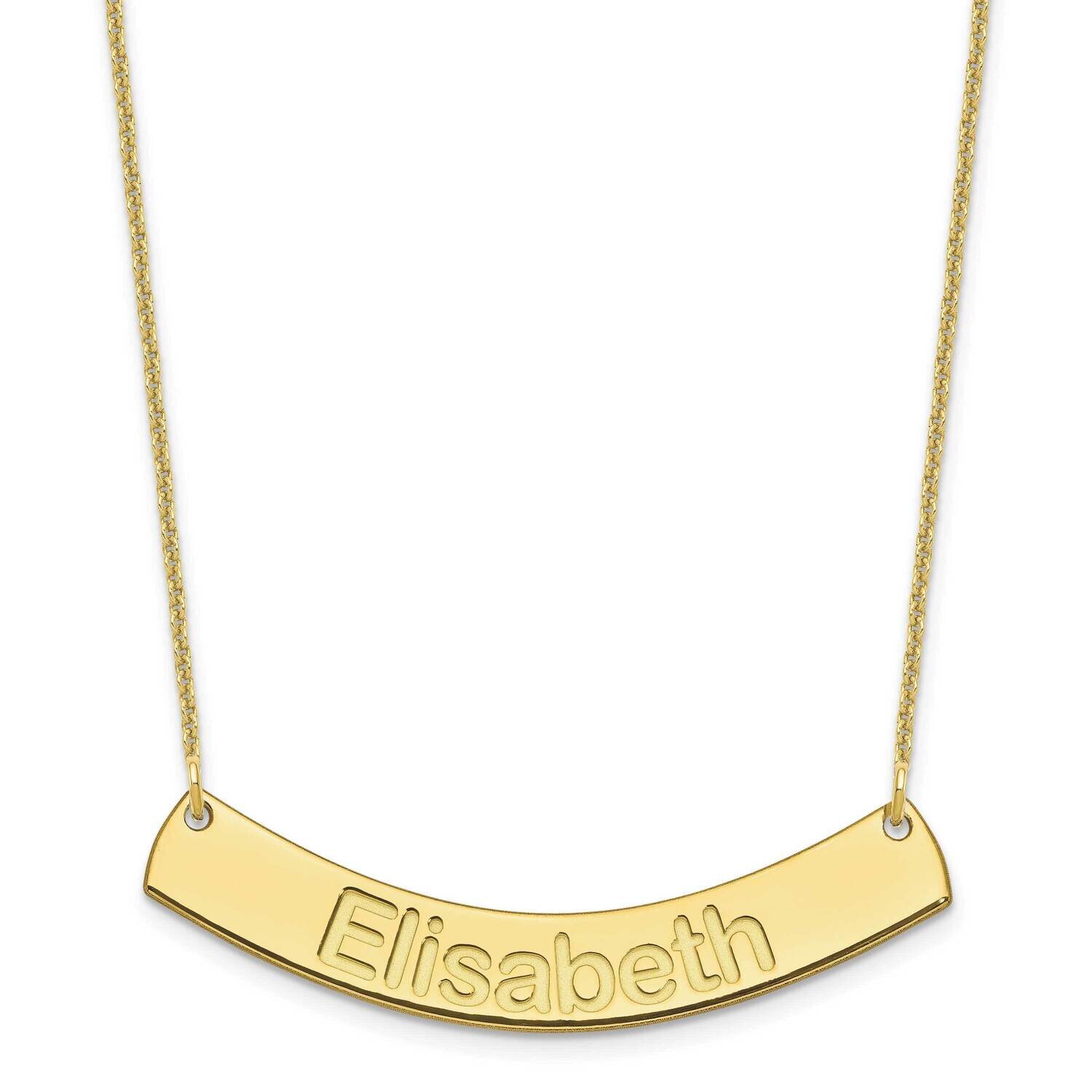Polished Curved Arial Rounded Bar Necklace 10k Gold Medium 10XNA1239Y, MPN: 10XNA1239Y, 196904158838