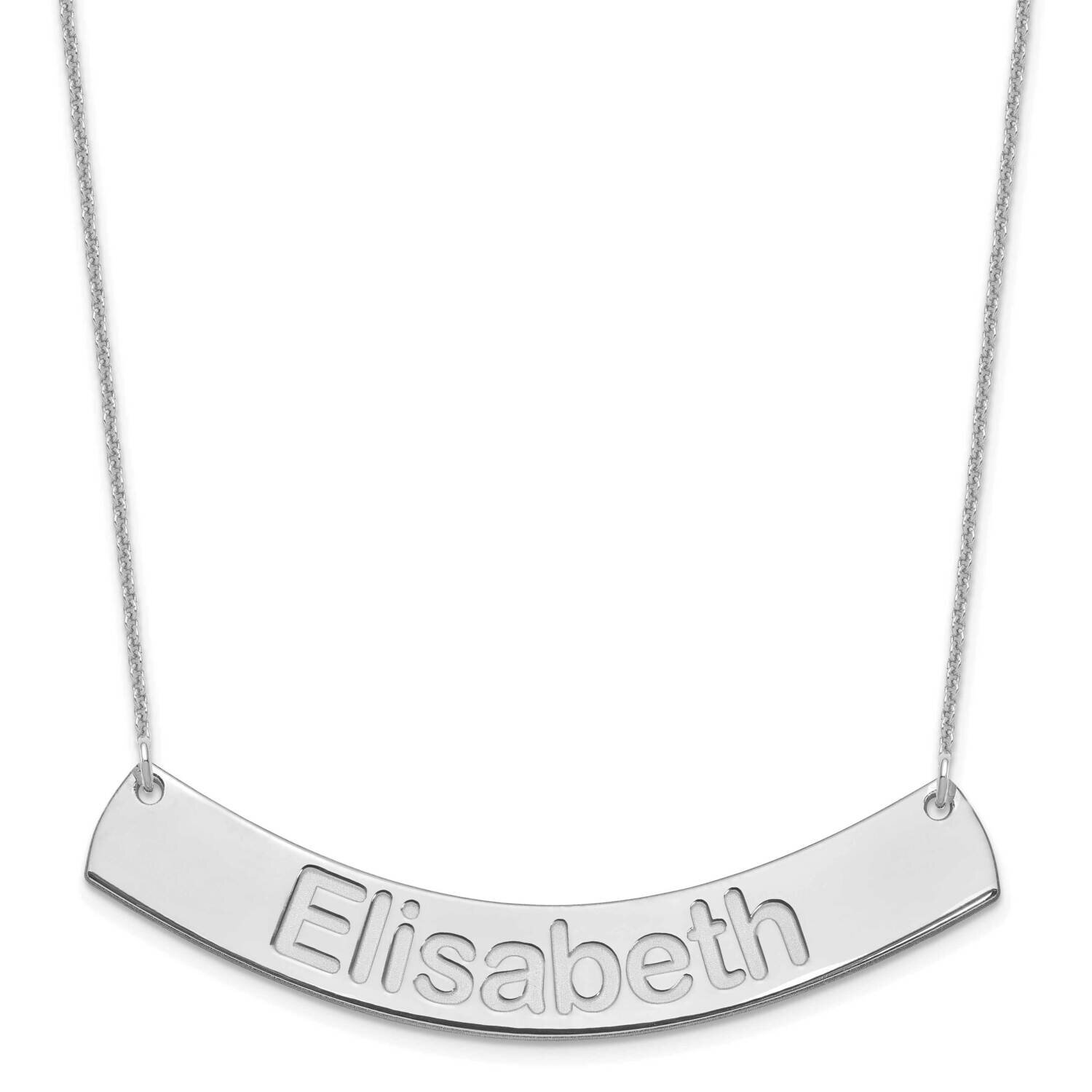 Polished Curved Arial Rounded Bar Necklace 10k White Gold Large 10XNA1244W, MPN: 10XNA1244W,