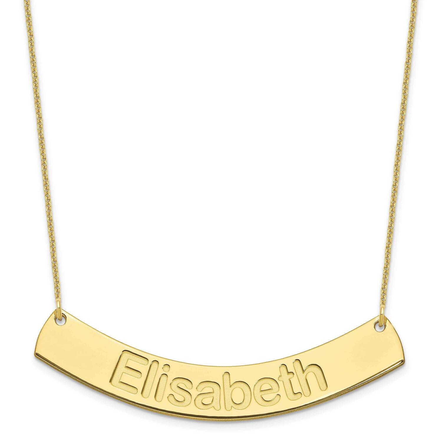 Polished Curved Arial Rounded Bar Necklace 10k Gold Large 10XNA1244Y, MPN: 10XNA1244Y,