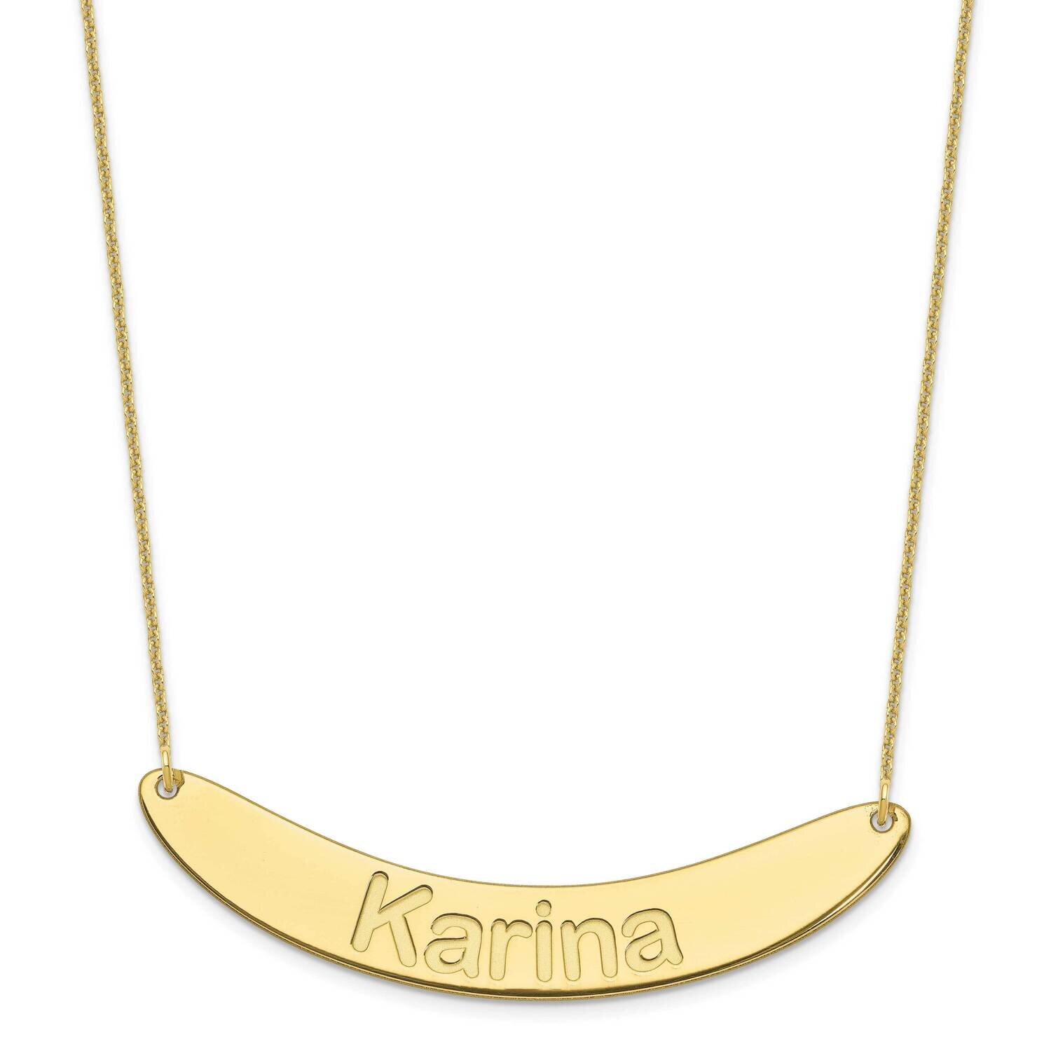 Polished Curved Arial Rounded Bar Necklace 10k Gold Large 10XNA1245Y, MPN: 10XNA1245Y,