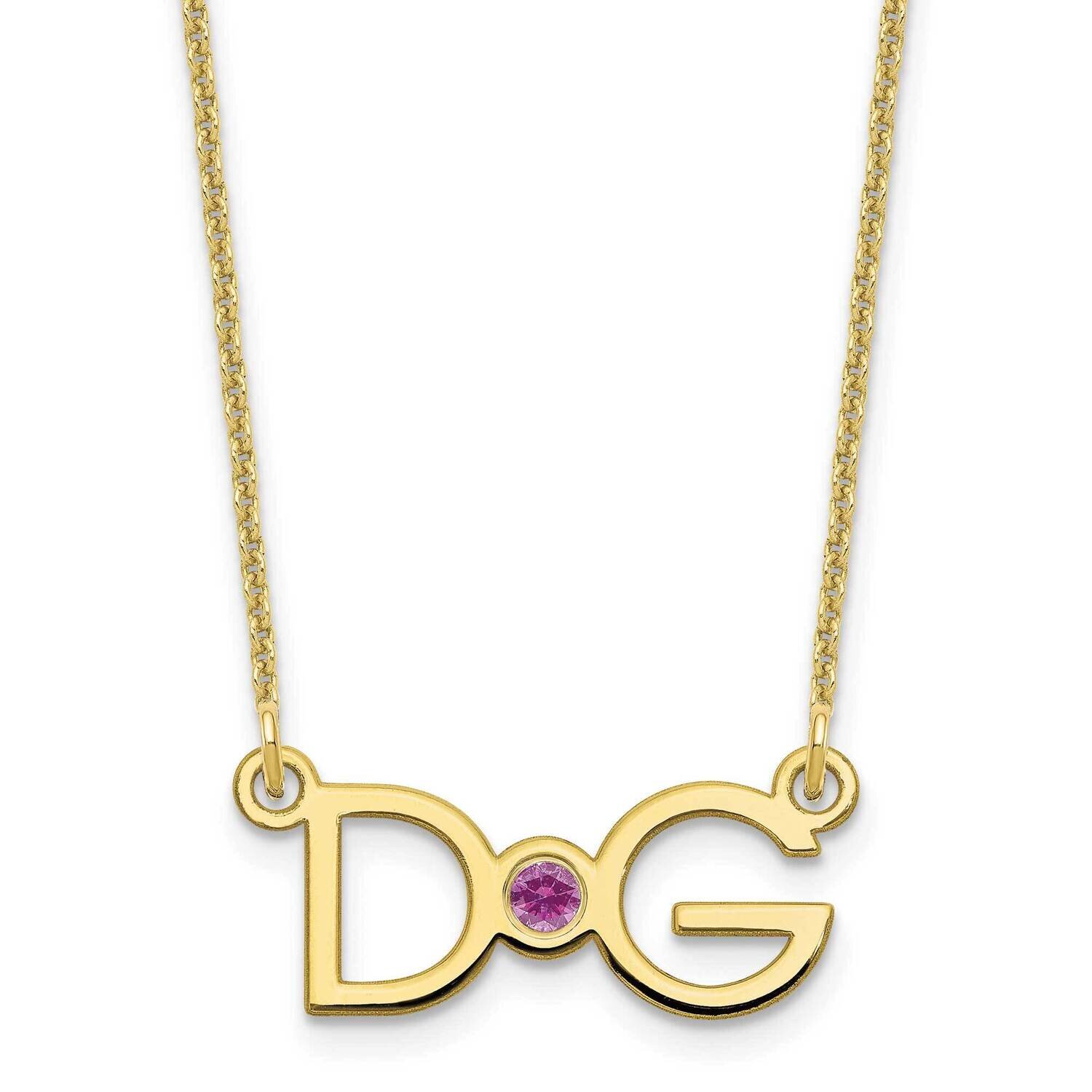 2 Initial with 18k Gold Bezel Birthstone Necklace 10k Gold Medium 10XNA1251Y, MPN: 10XNA1251Y, 1969…