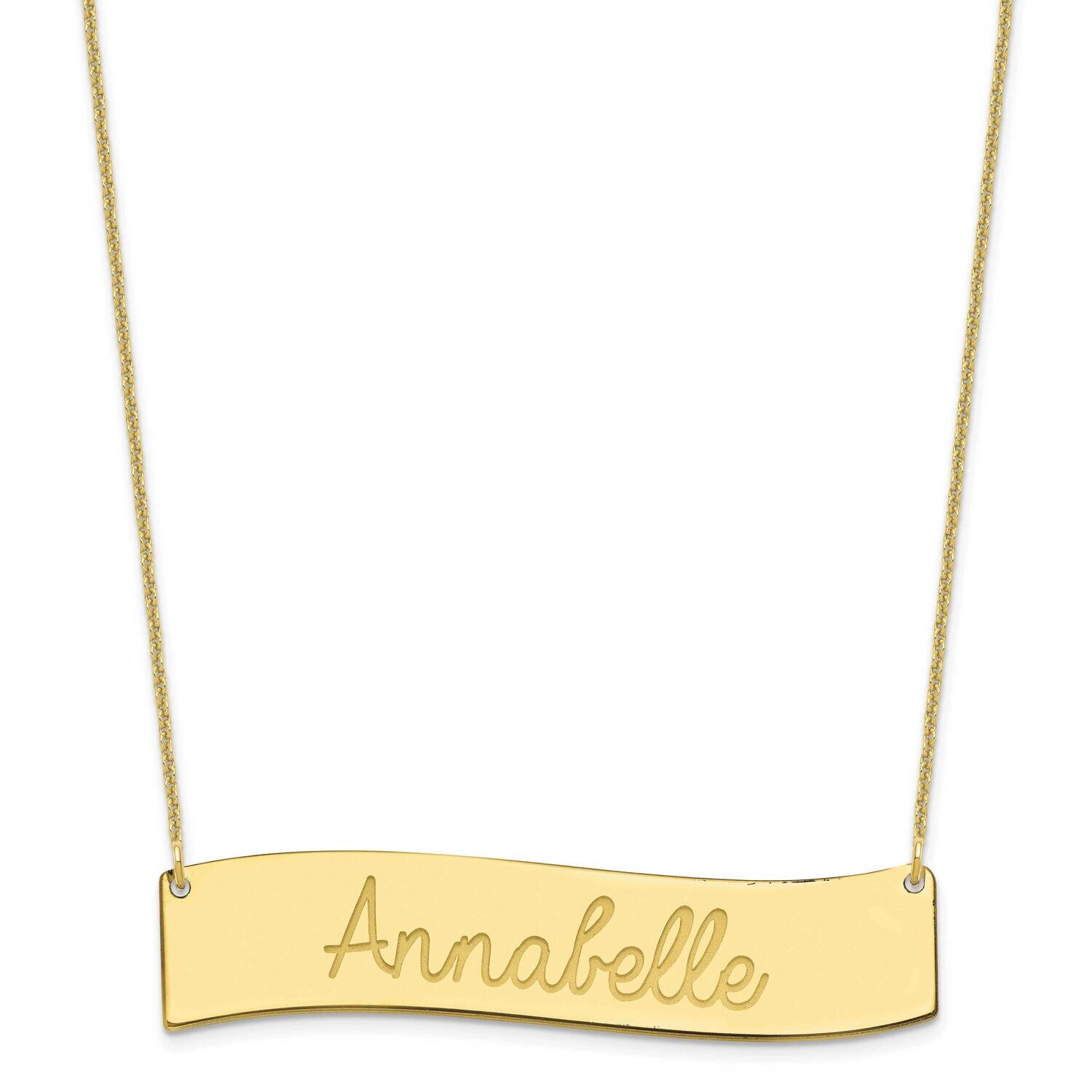 Polished Curved Bar Necklace 10k Gold Large 10XNA1253Y, MPN: 10XNA1253Y,