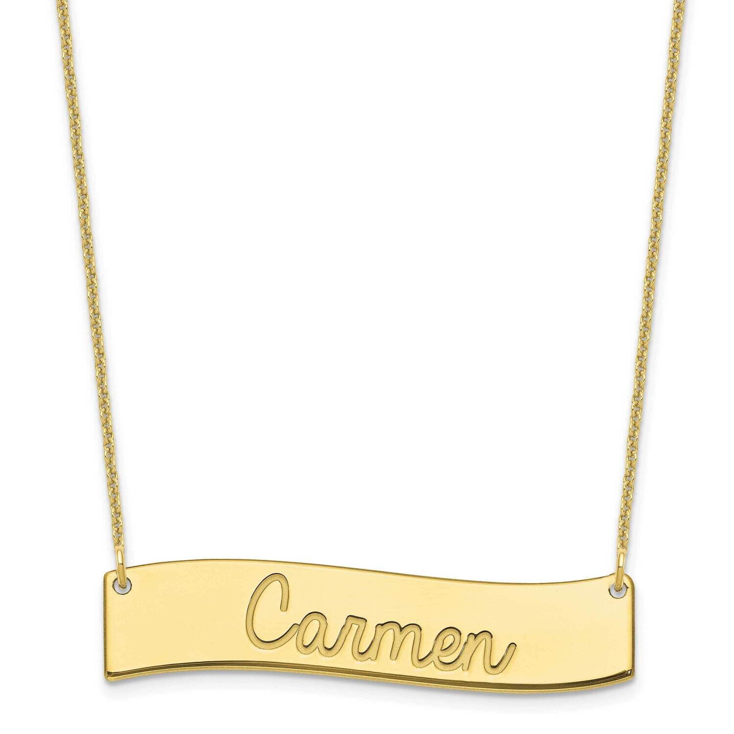 Polished Curved Bar Necklace 10k Gold Medium 10XNA1254Y, MPN: 10XNA1254Y,