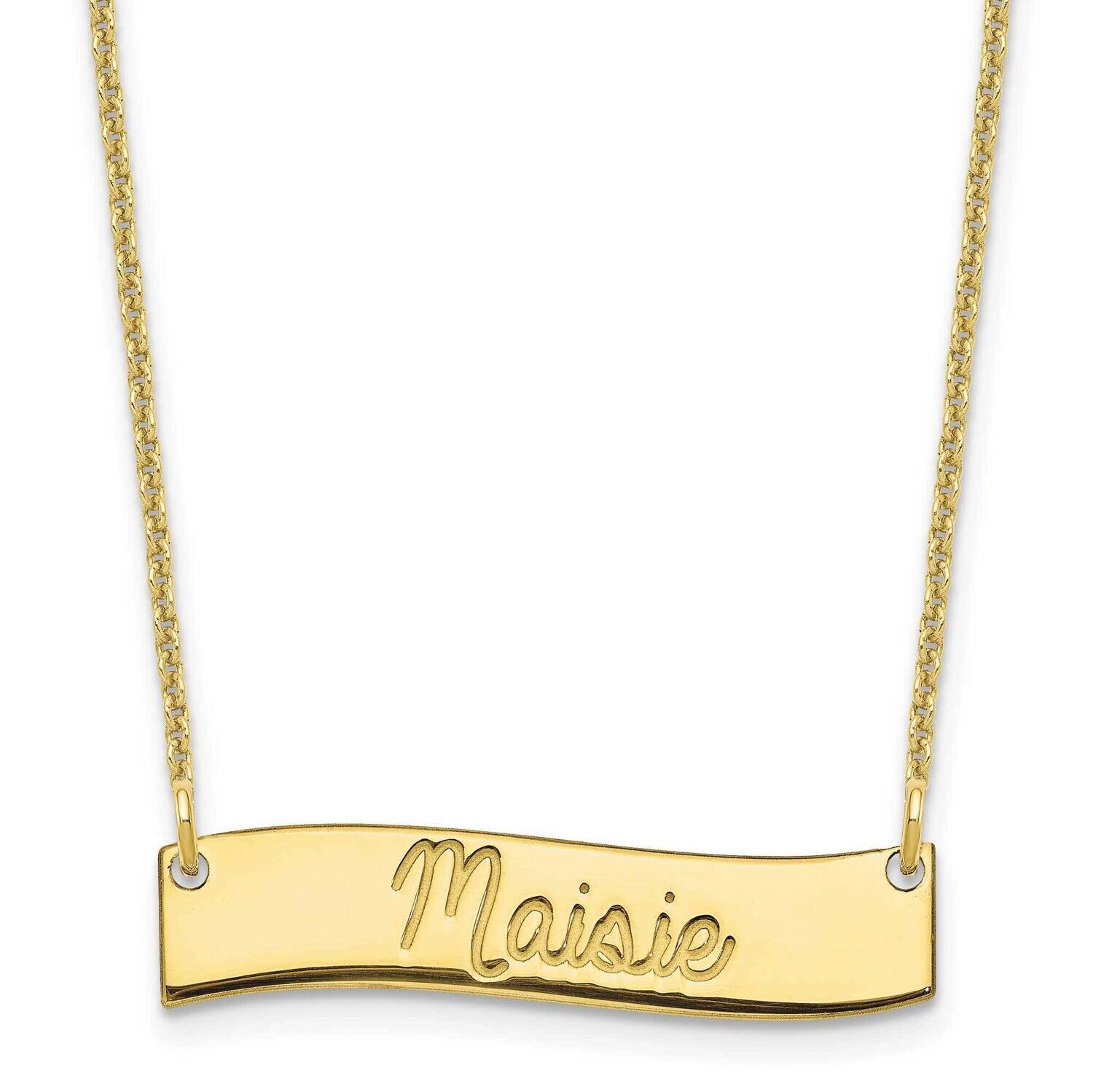 Polished Curved Bar Necklace 10k Gold Small 10XNA1255Y, MPN: 10XNA1255Y, 196904158760