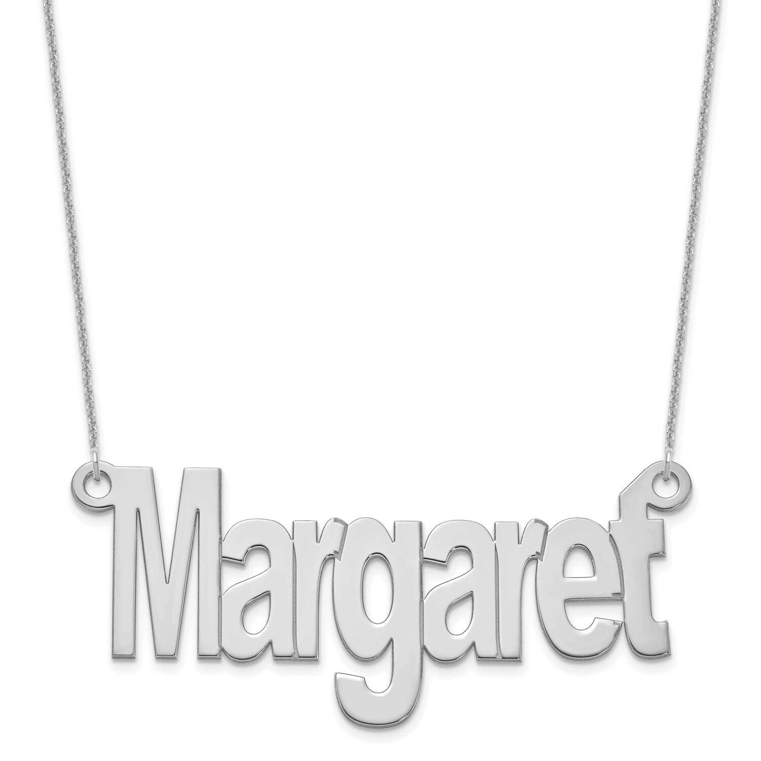 Name Plate Necklace 10k White Gold Large 10XNA1261W, MPN: 10XNA1261W,