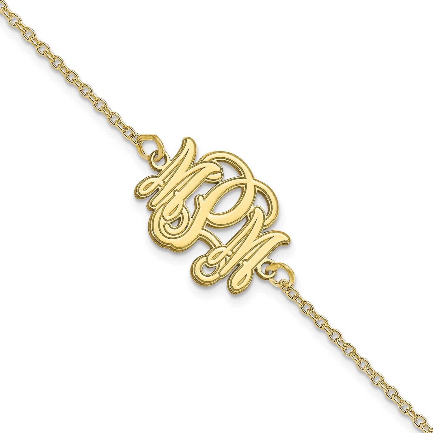 Etched Outline Monogram Bracelet 10k Gold 10XNA1266Y, MPN: 10XNA1266Y, 196904159958