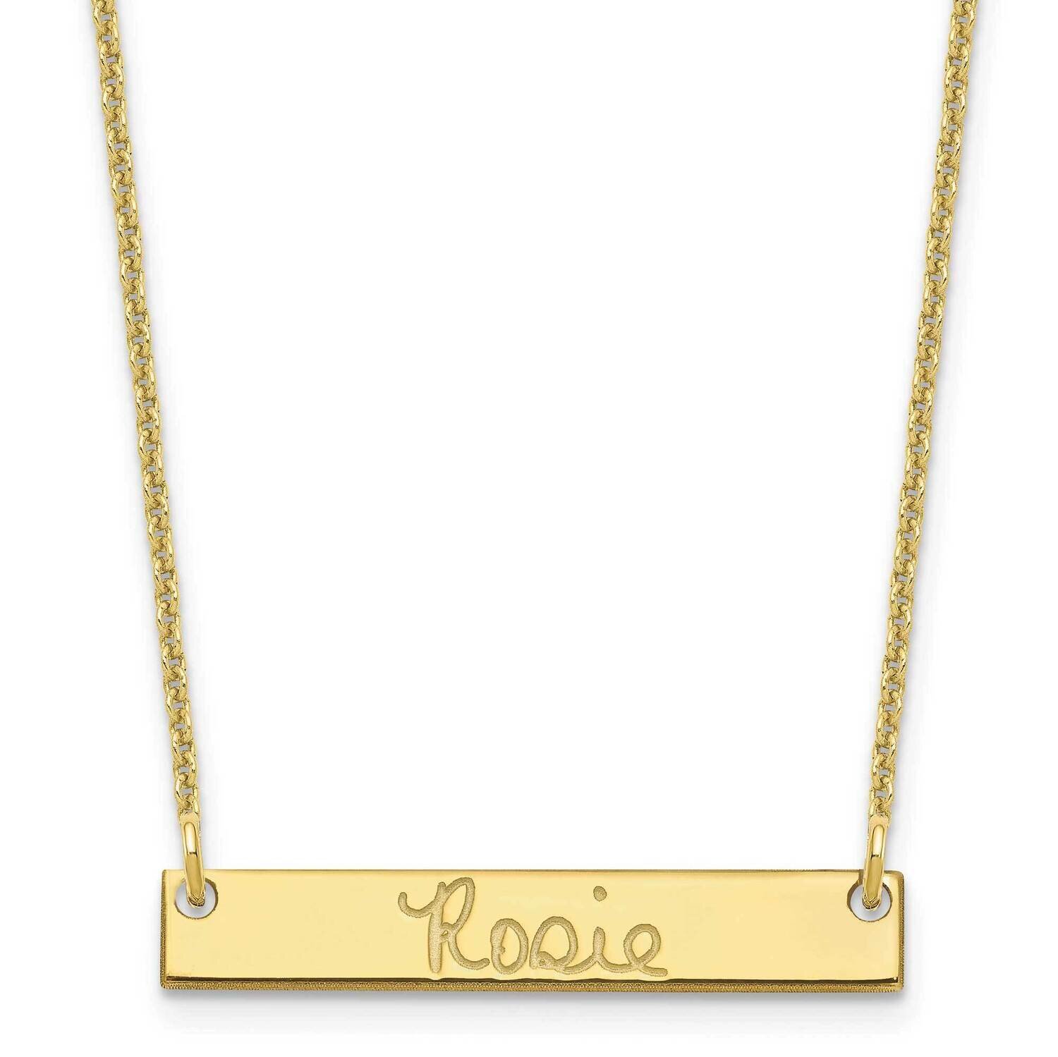 Polished Signature Bar Necklace 10k Gold Small 10XNA1273Y, MPN: 10XNA1273Y, 196904158746