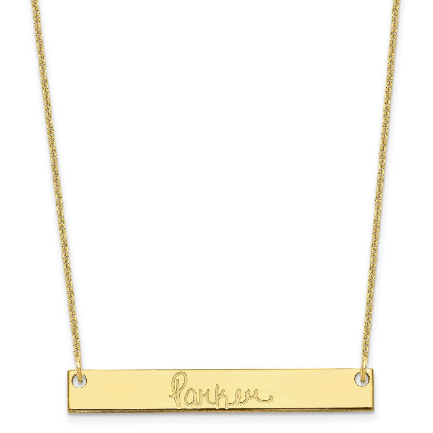 Polished Signature Bar Necklace 10k Gold Medium 10XNA1274Y