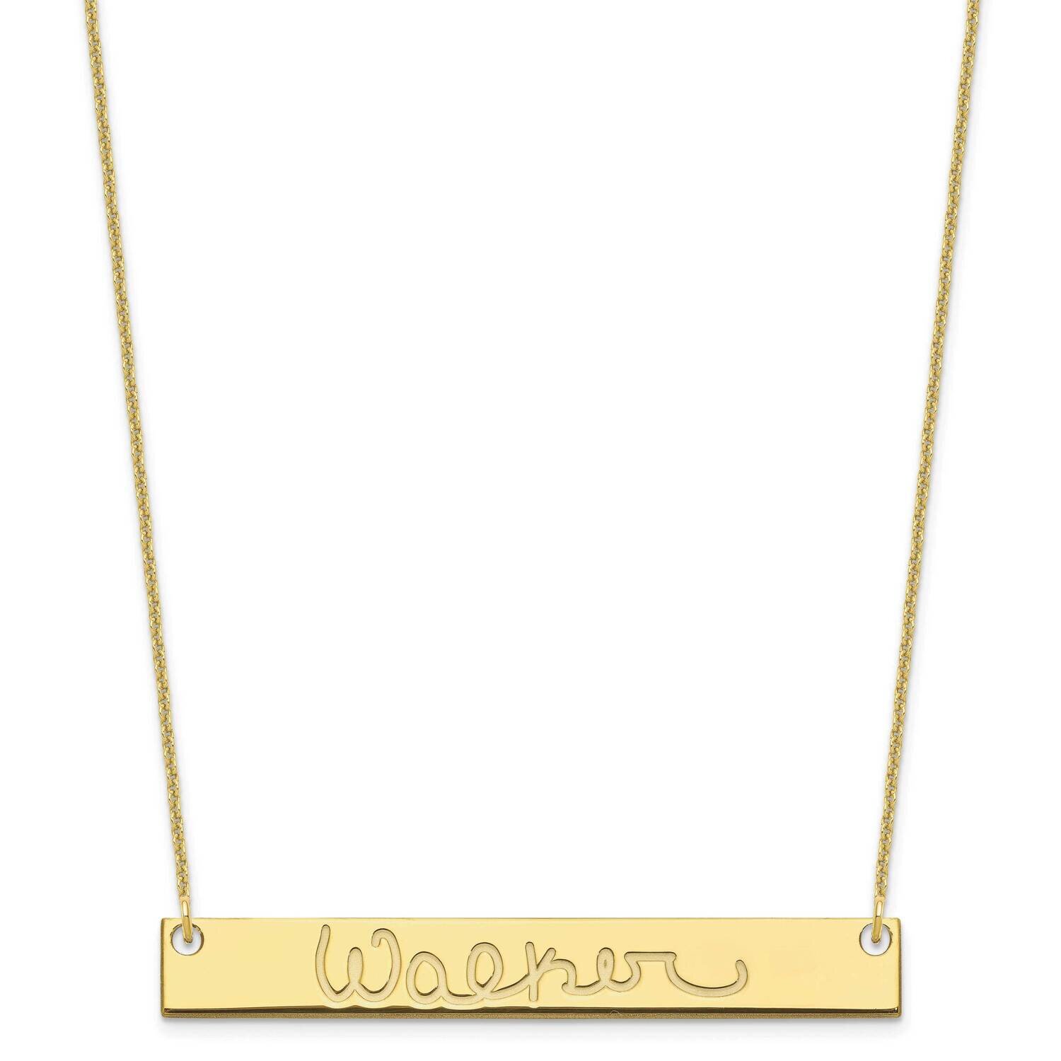 Polished Signature Bar Necklace 10k Gold Large 10XNA1275Y, MPN: 10XNA1275Y,