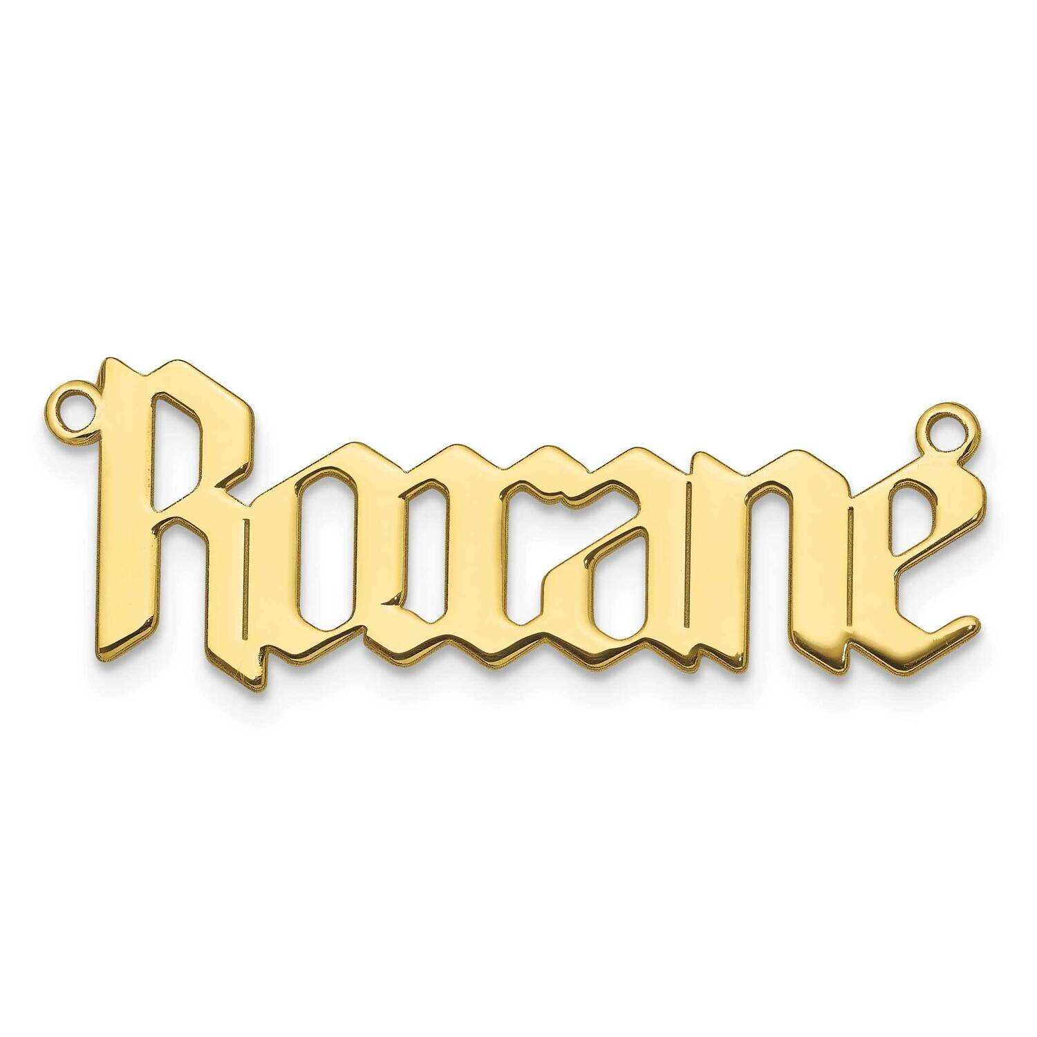 New Gothic Textura Font Name Plate 10k Gold Polished 10XNA1298Y
