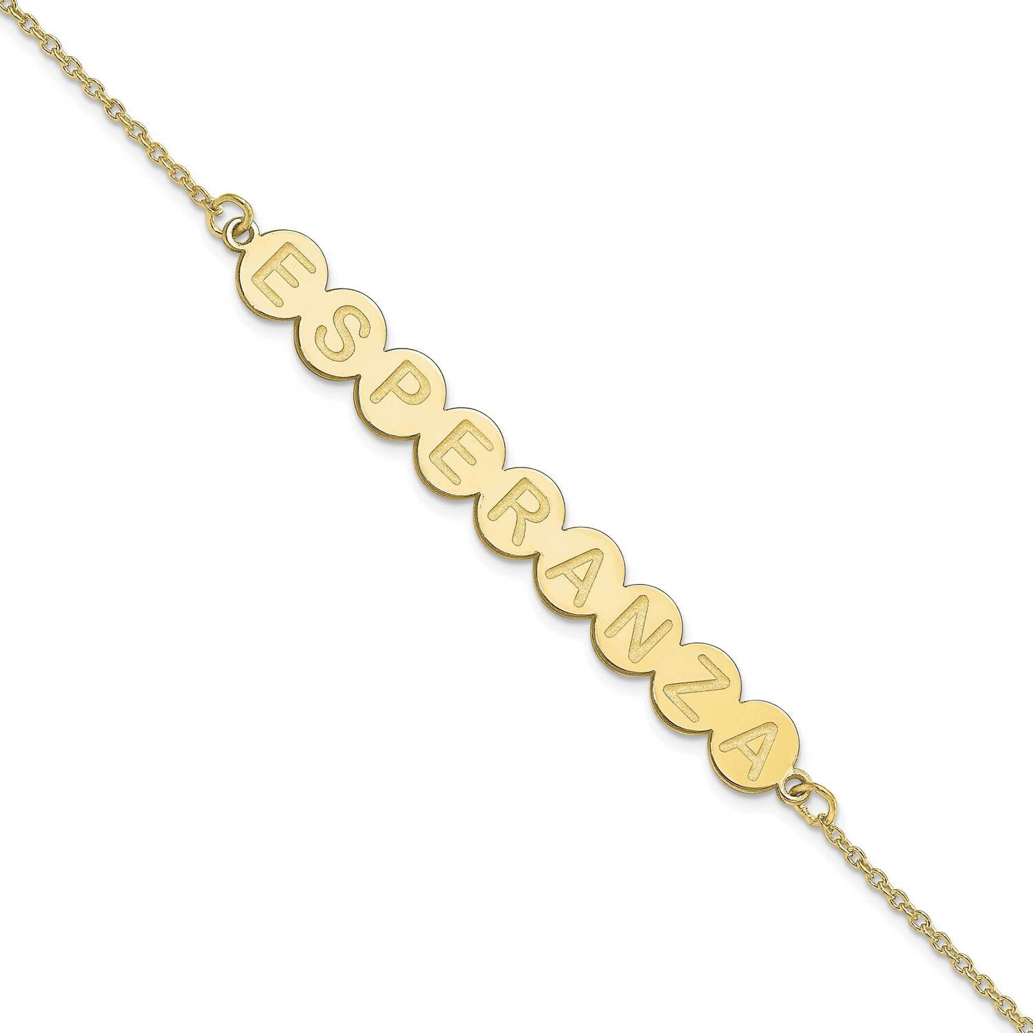 9 Letter Bubble Bracelet 7.5 Inch 10k Gold 10XNA1308Y, MPN: 10XNA1308Y, 196904159941