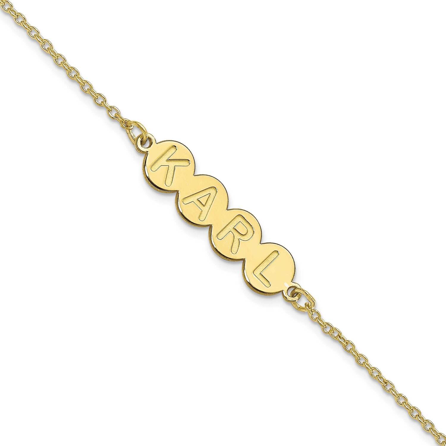 4 Letter Bubble Bracelet 7.5 Inch 10k Gold 10XNA1313Y