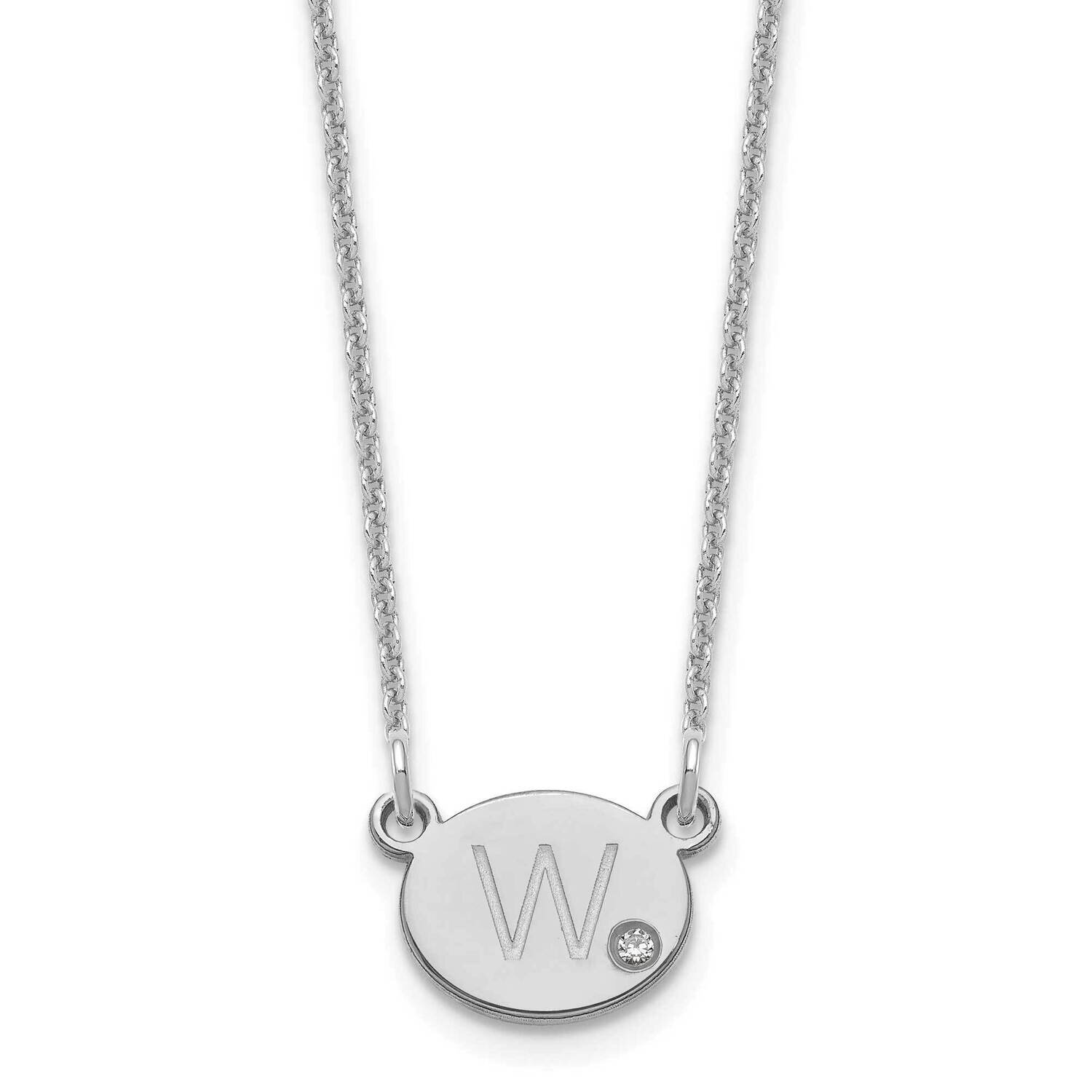 Initial Oval with Diamond Necklace 10k White Gold 10XNA1377W, MPN: 10XNA1377W,
