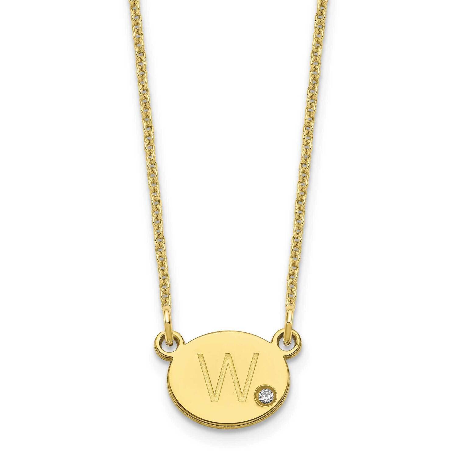 Initial Oval with Diamond Necklace 10k Gold 10XNA1377Y, MPN: 10XNA1377Y,