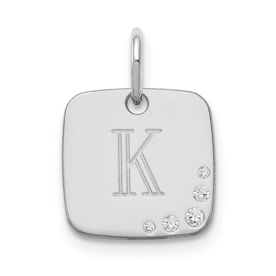 Cushion Initial with Diamonds Charm 10k White Gold 10XNA1384W, MPN: 10XNA1384W,
