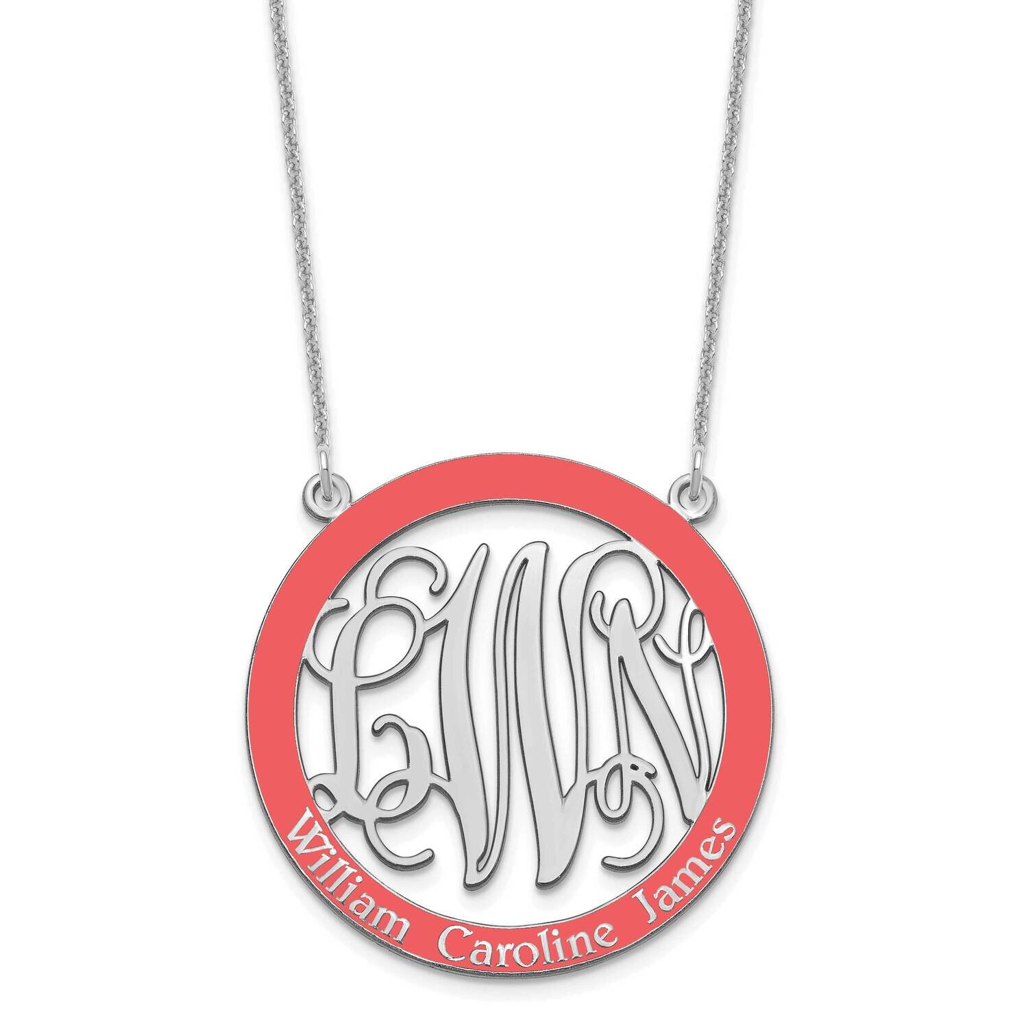 Large Epoxied Family Monogram Necklace 10k White Gold 10XNA572W, MPN: 10XNA572W,