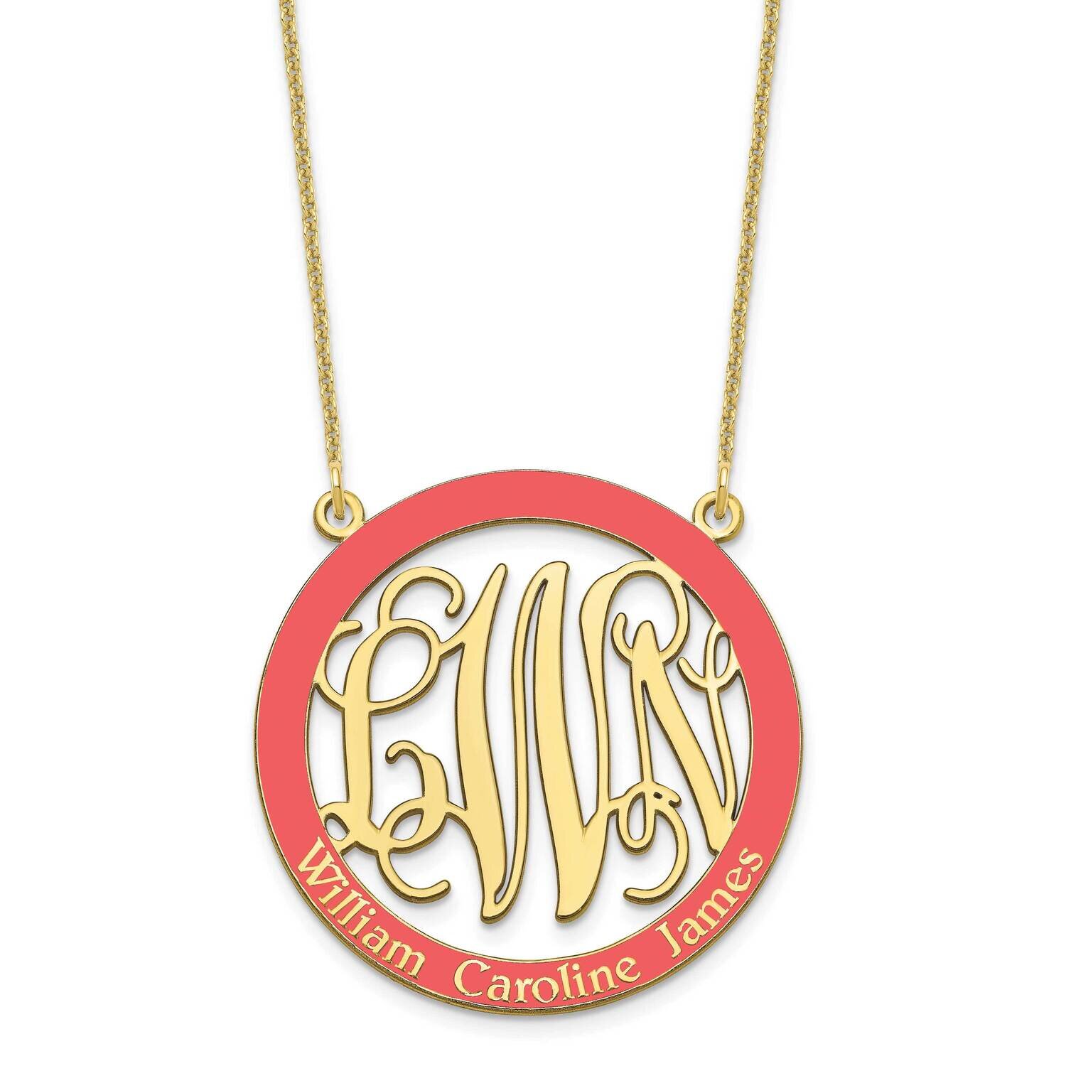 Large Epoxied Family Monogram Necklace 10k Gold 10XNA572Y, MPN: 10XNA572Y,
