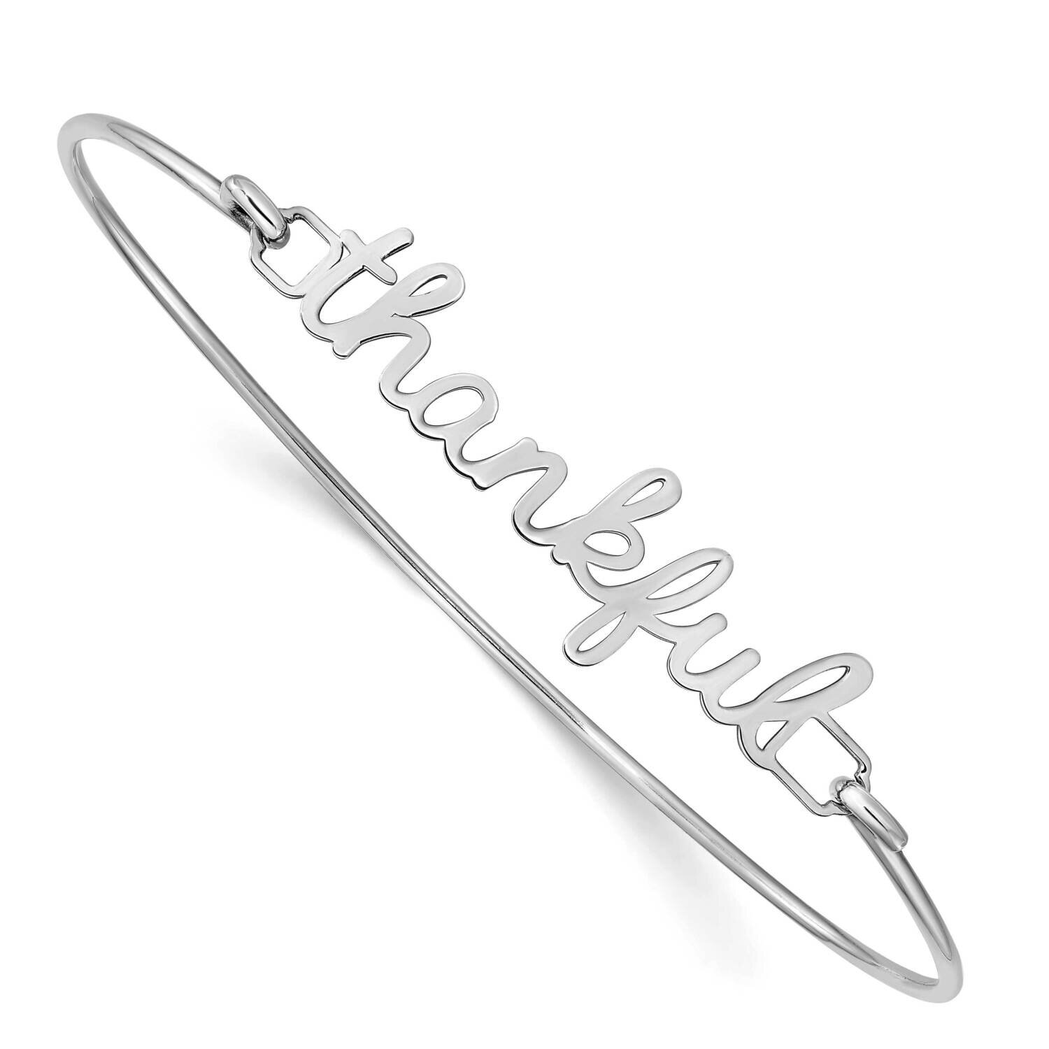 Polished Name Plate On Sterling Silver Bangle 10k White Gold 10XNA627W