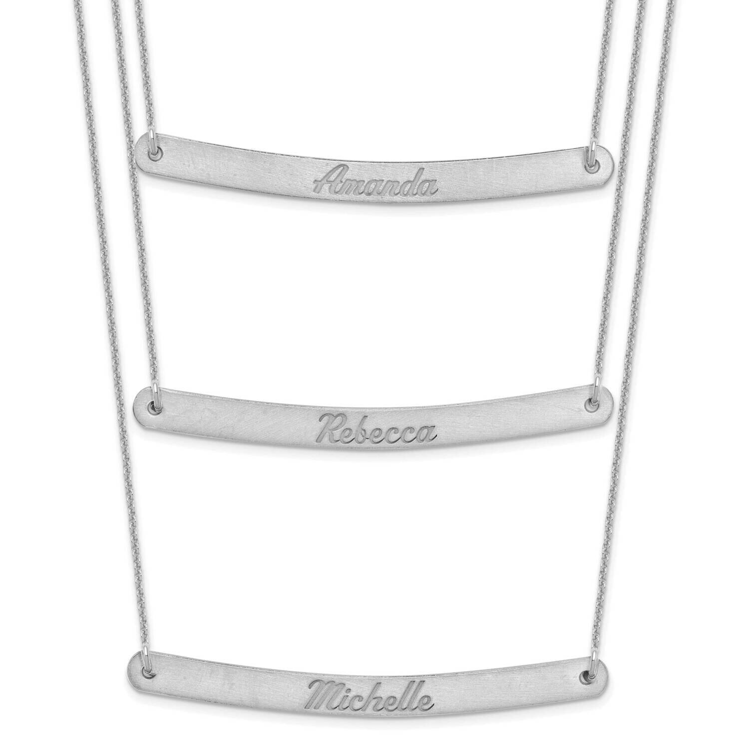 Brushed 3 Chain 3 Bar Necklace 10k White Gold 10XNA653W, MPN: 10XNA653W,