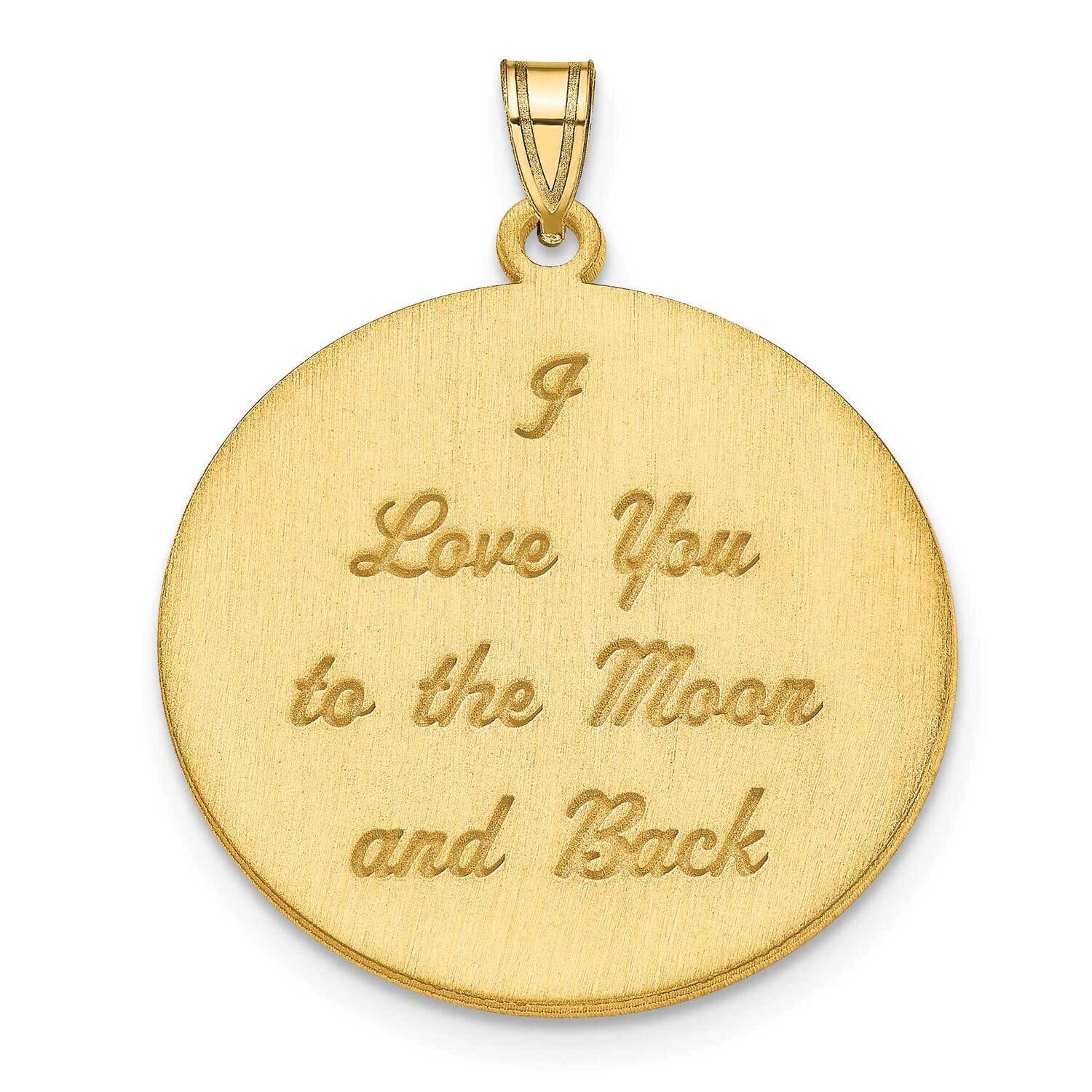 Brushed I Love You To The Moon and Back Pendant 10k Gold 10XNA685Y