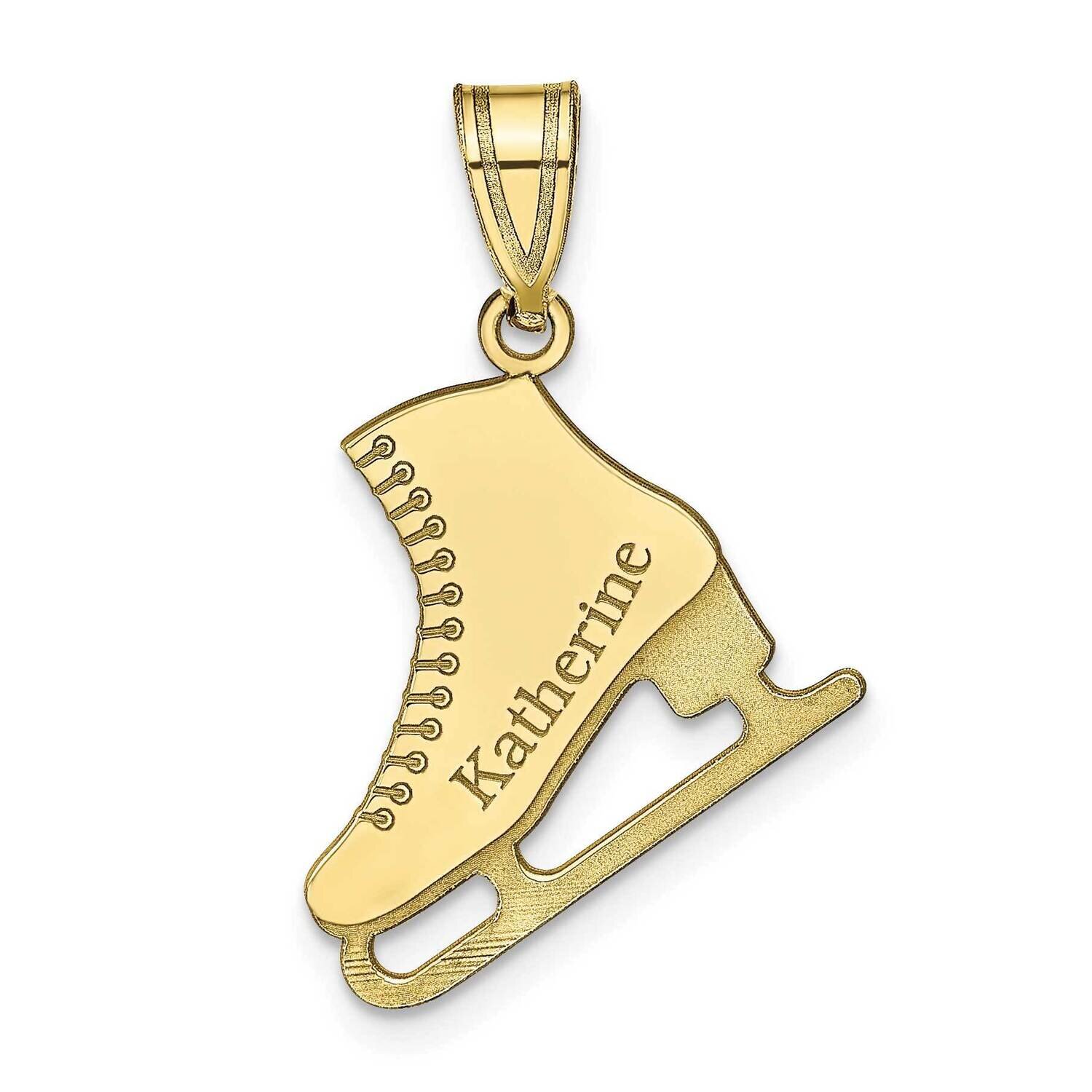 Personalized Ice Skate Pendant 10k Gold 10XNA705Y