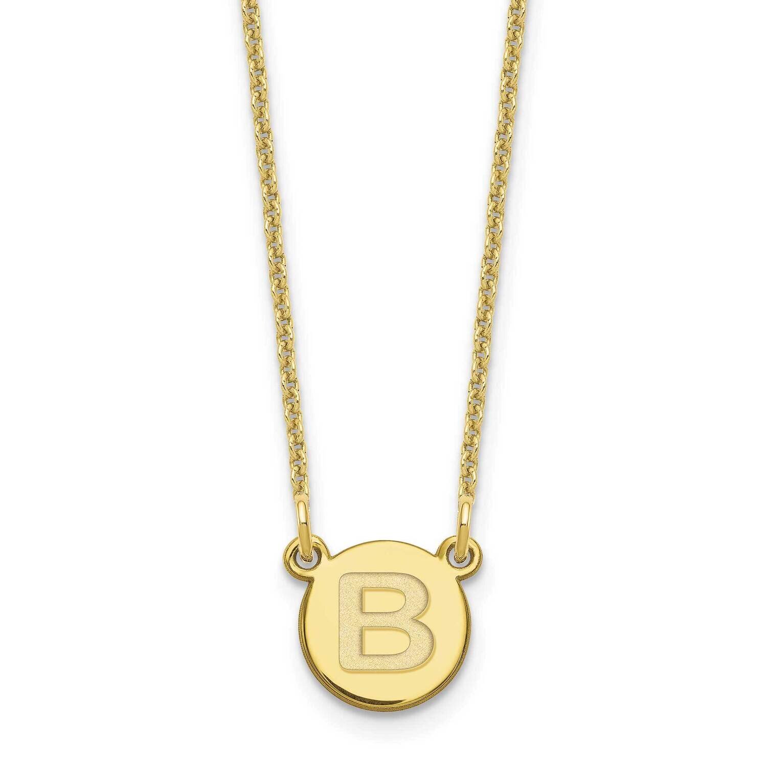 Tiny Circle Block Initial Letter B Necklace 10k Gold 10XNA722Y/B, MPN: 10XNA722Y/B,