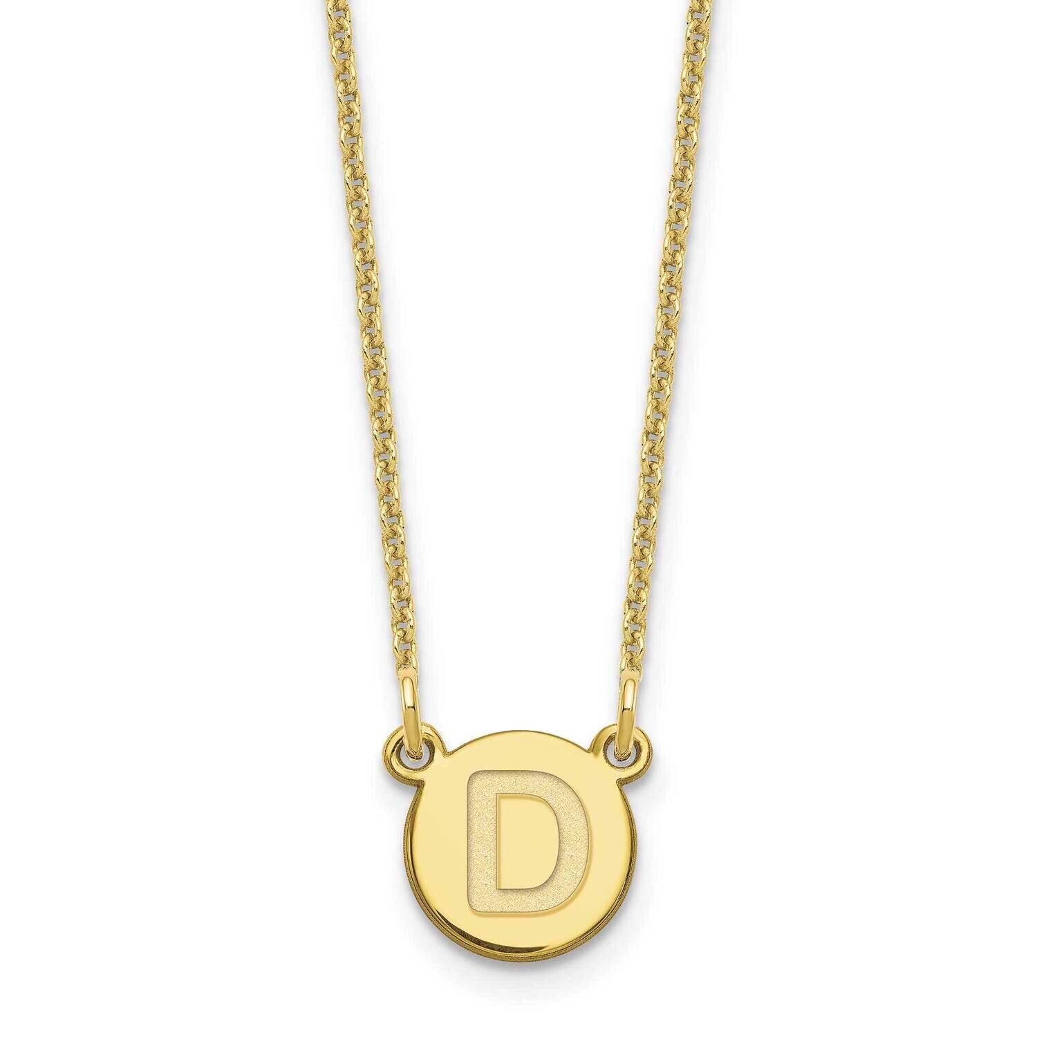 Tiny Circle Block Initial Letter D Necklace 10k Gold 10XNA722Y/D, MPN: 10XNA722Y/D,