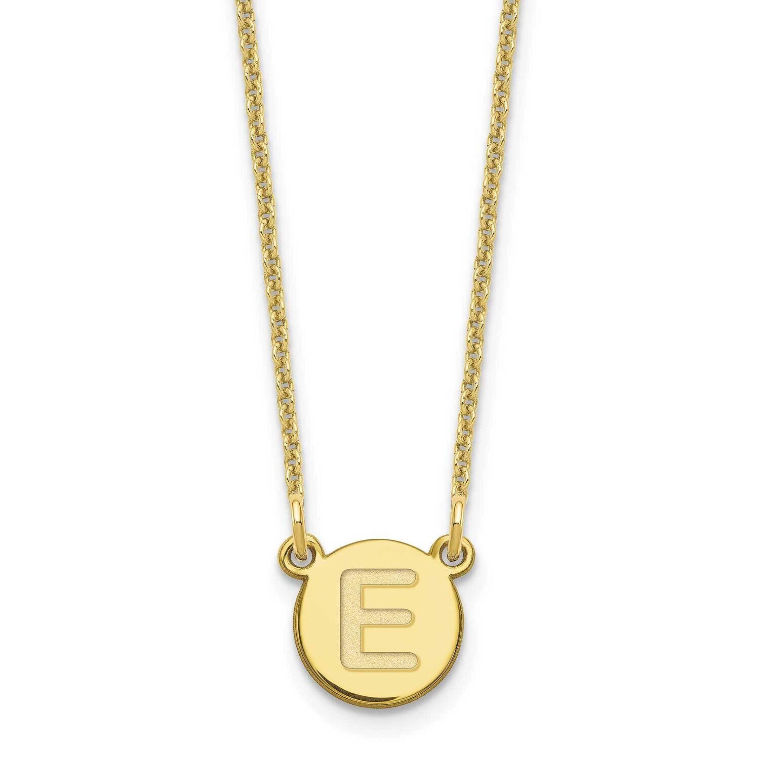 Tiny Circle Block Initial Letter E Necklace 10k Gold 10XNA722Y/E, MPN: 10XNA722Y/E,