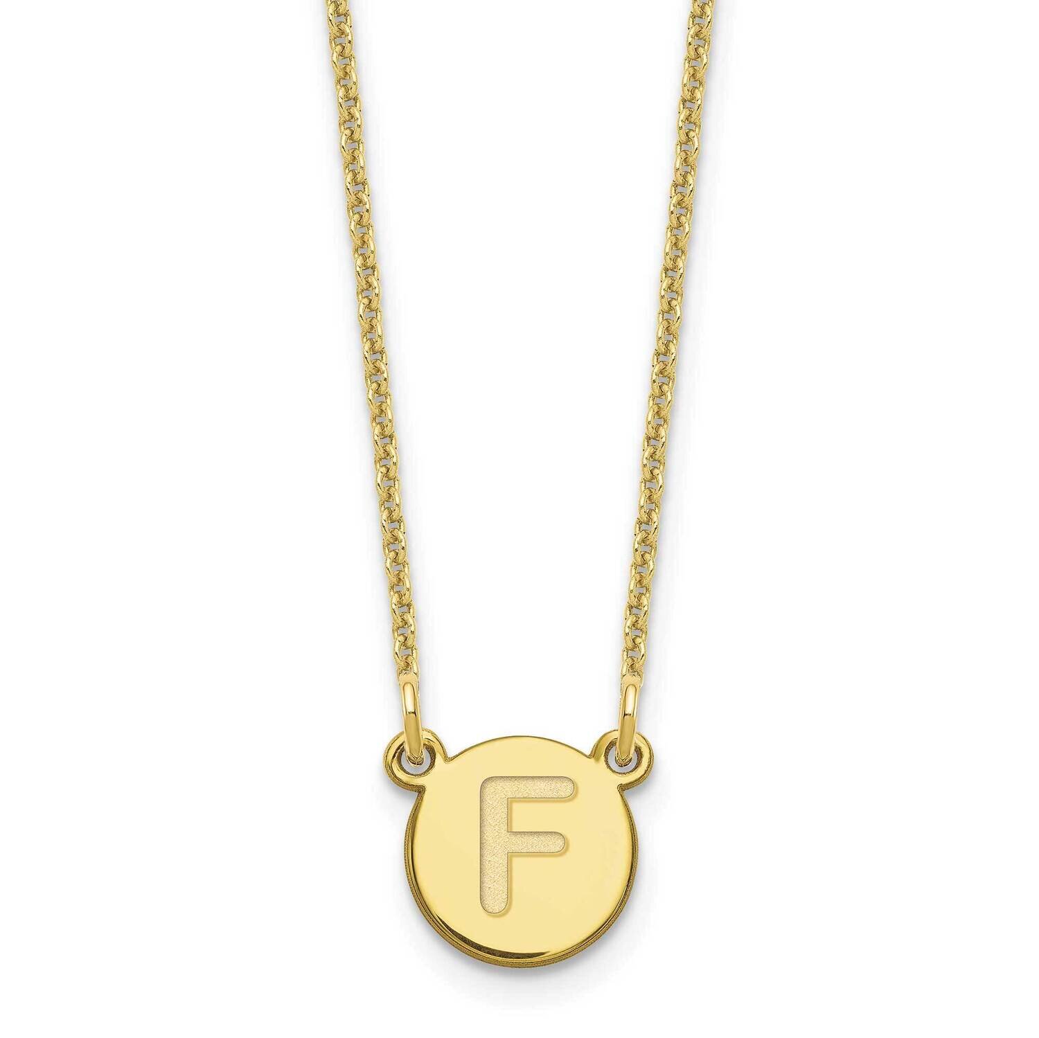 Tiny Circle Block Initial Letter F Necklace 10k Gold 10XNA722Y/F, MPN: 10XNA722Y/F,