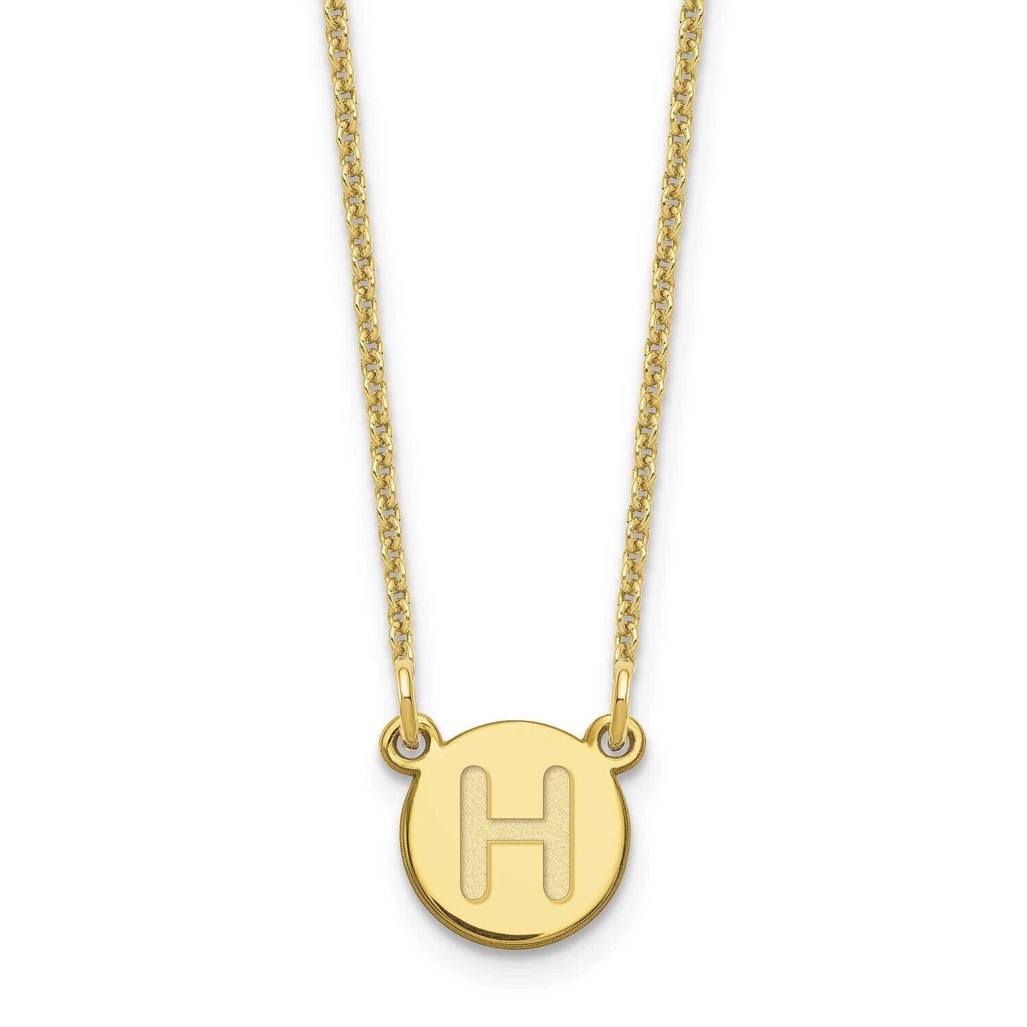 Tiny Circle Block Initial Letter H Necklace 10k Gold 10XNA722Y/H, MPN: 10XNA722Y/H,