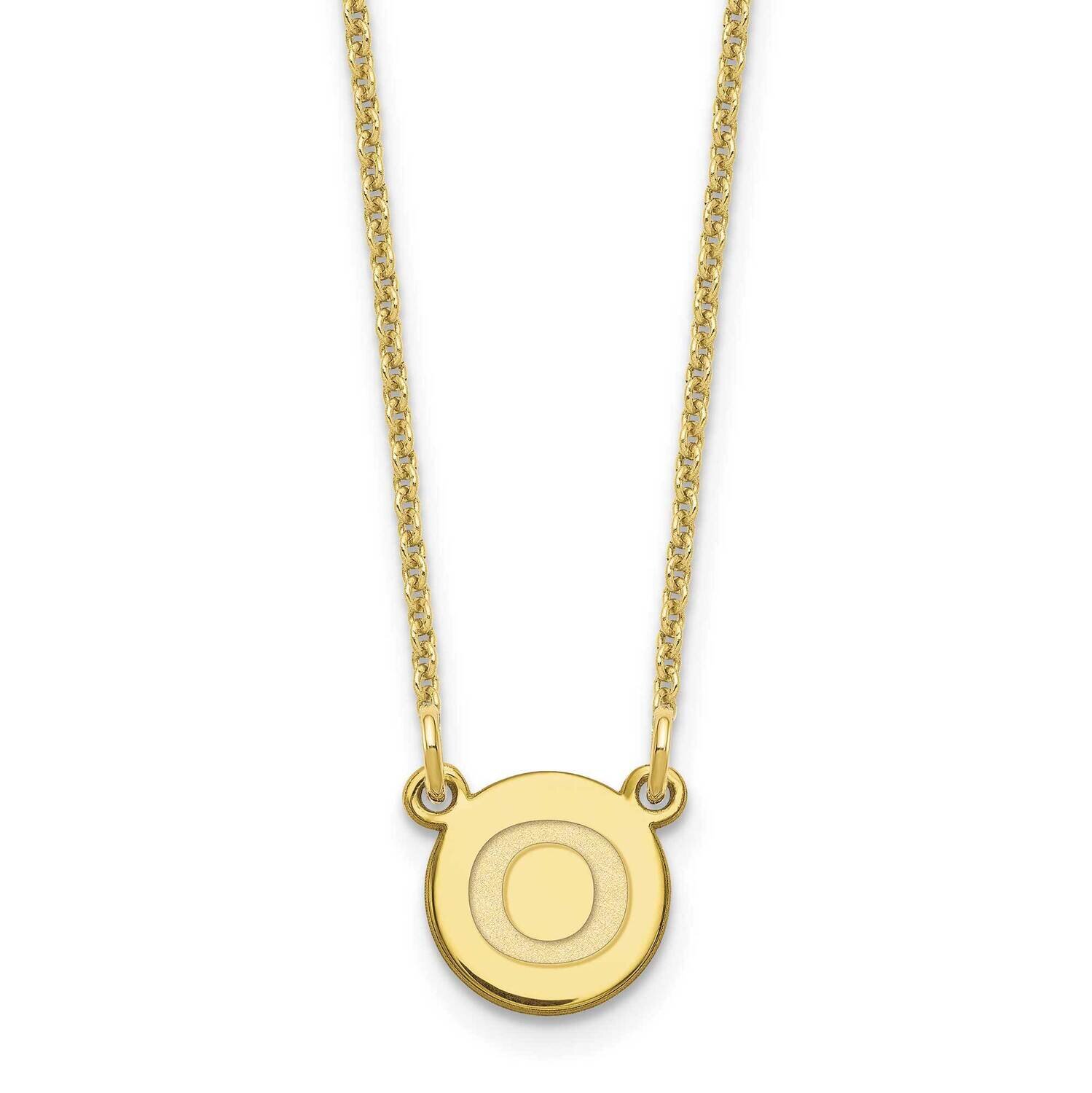 Tiny Circle Block Initial Letter O Necklace 10k Gold 10XNA722Y/O, MPN: 10XNA722Y/O,