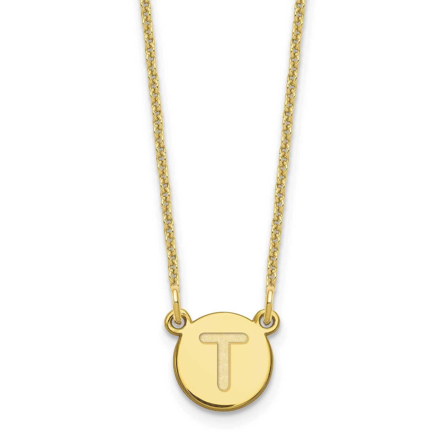 Tiny Circle Block Initial Letter T Necklace 10k Gold 10XNA722Y/T, MPN: 10XNA722Y/T,