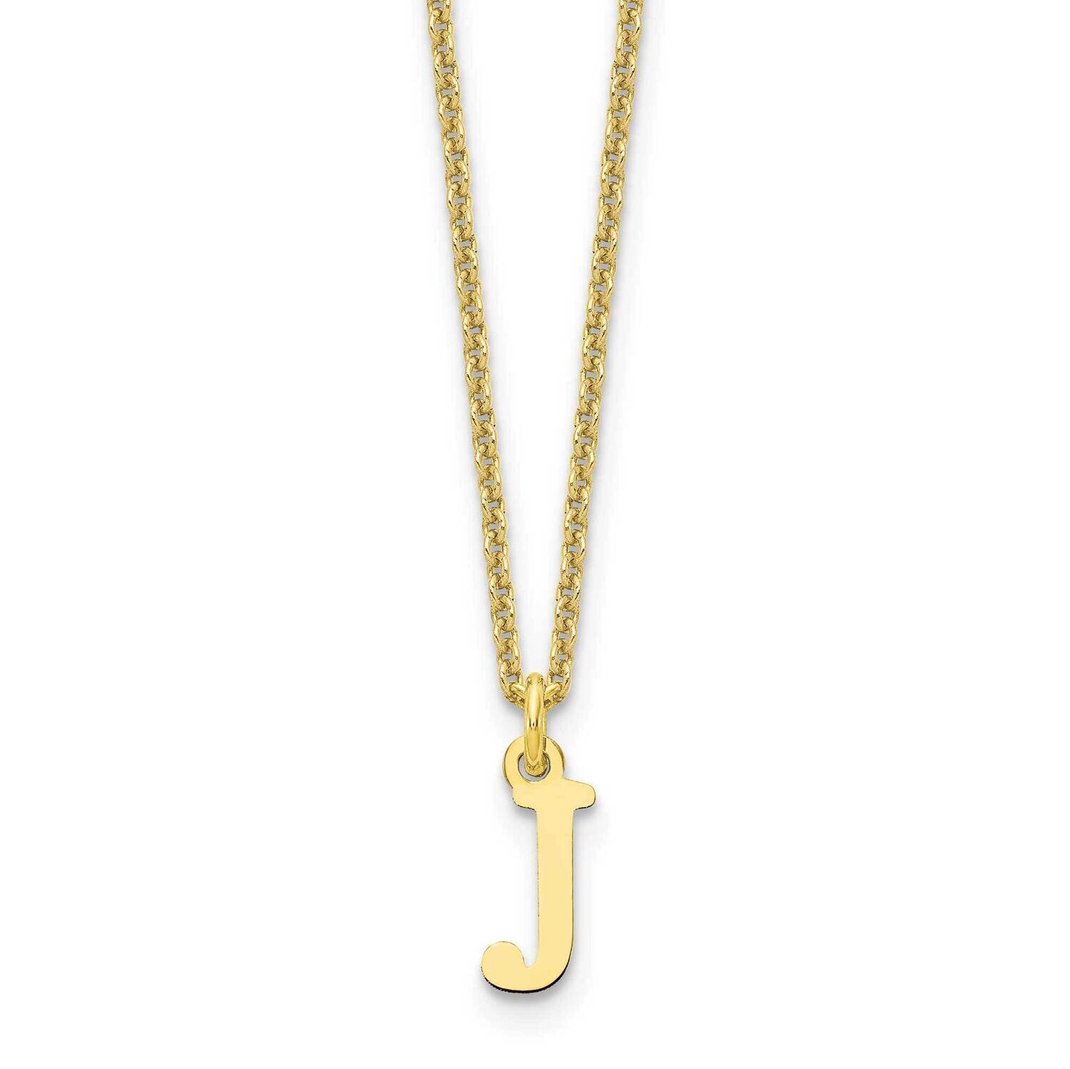 Cutout Letter J Initial Necklace 10k Gold 10XNA727Y/J, MPN: 10XNA727Y/J,