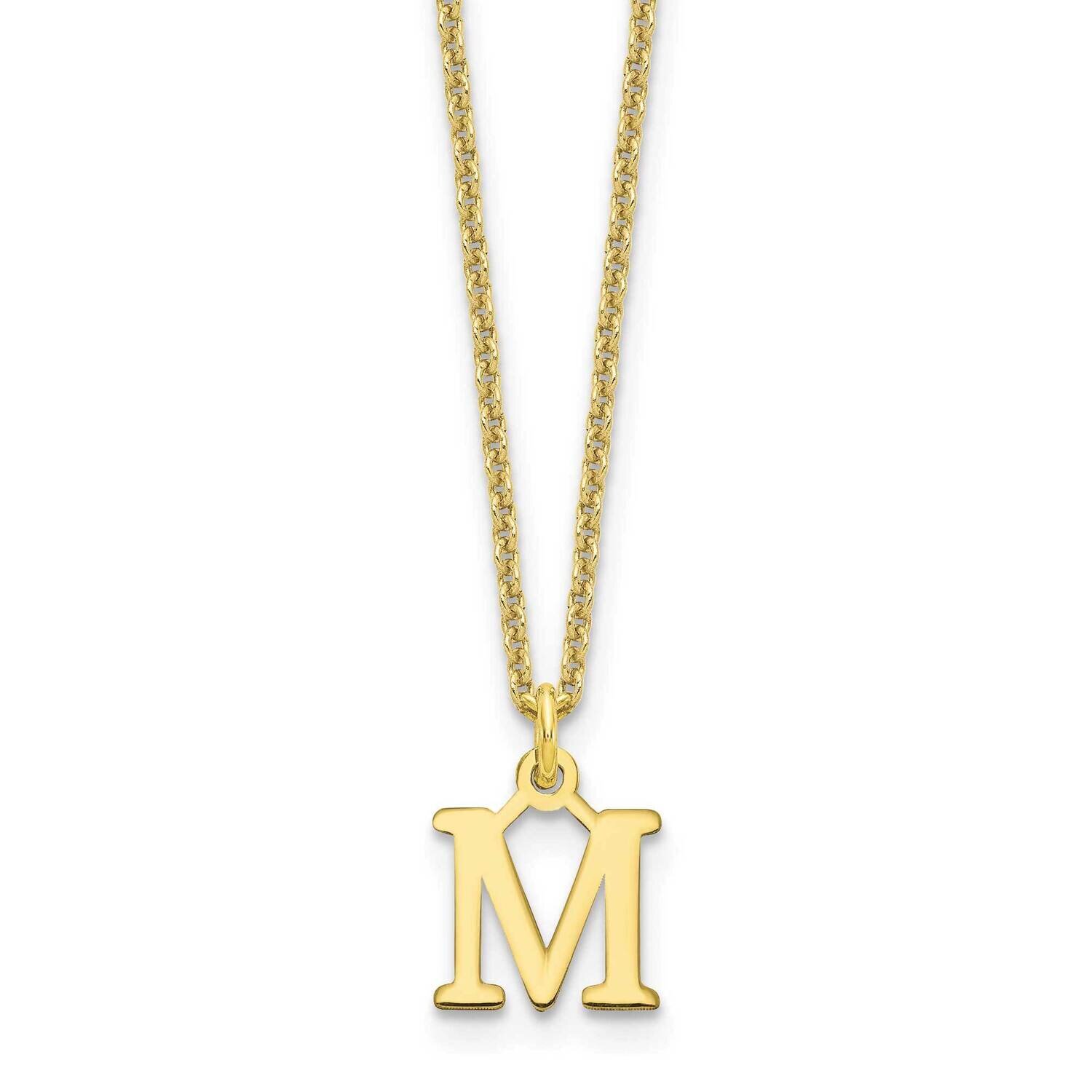Cutout Letter M Initial Necklace 10k Gold 10XNA727Y/M, MPN: 10XNA727Y/M,