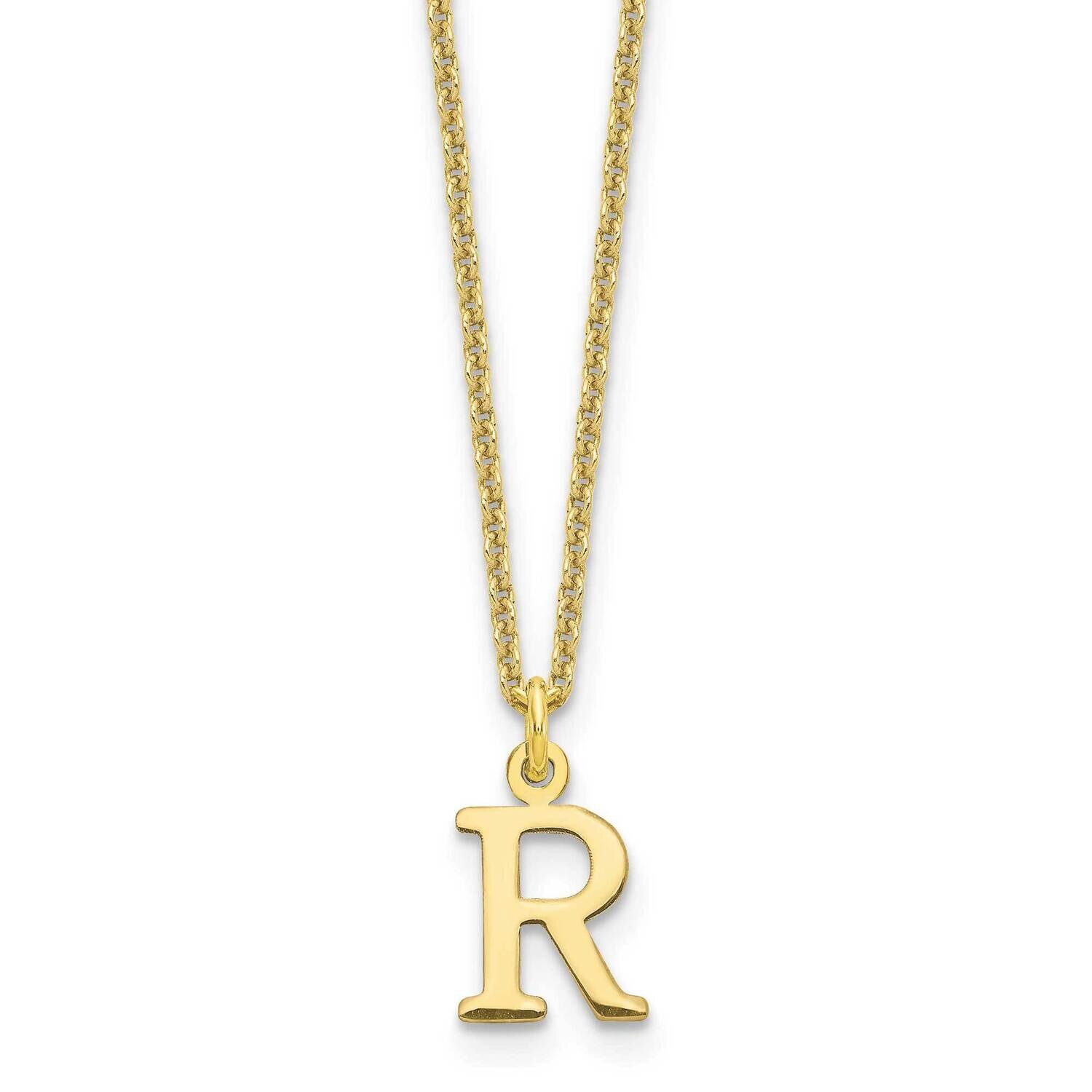 Cutout Letter R Initial Necklace 10k Gold 10XNA727Y/R, MPN: 10XNA727Y/R,
