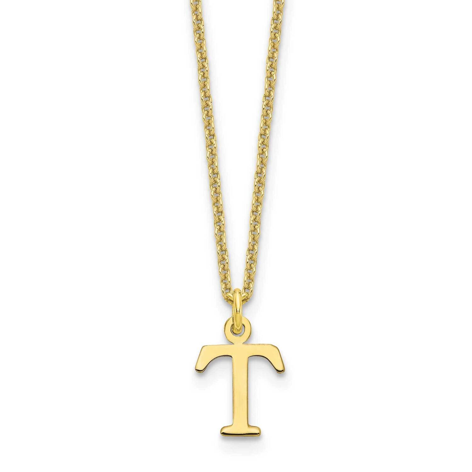 Cutout Letter T Initial Necklace 10k Gold 10XNA727Y/T, MPN: 10XNA727Y/T,