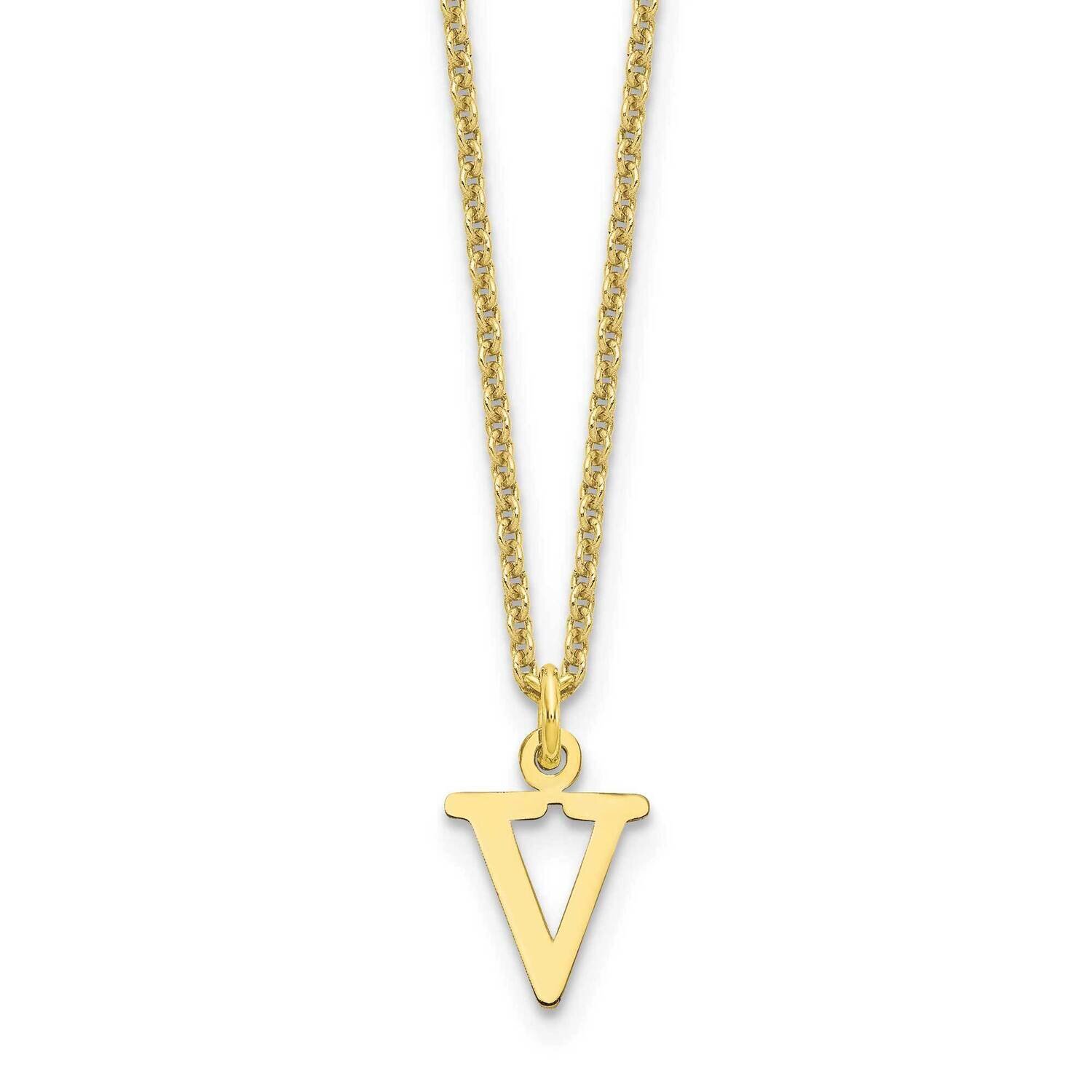 Cutout Letter V Initial Necklace 10k Gold 10XNA727Y/V, MPN: 10XNA727Y/V,