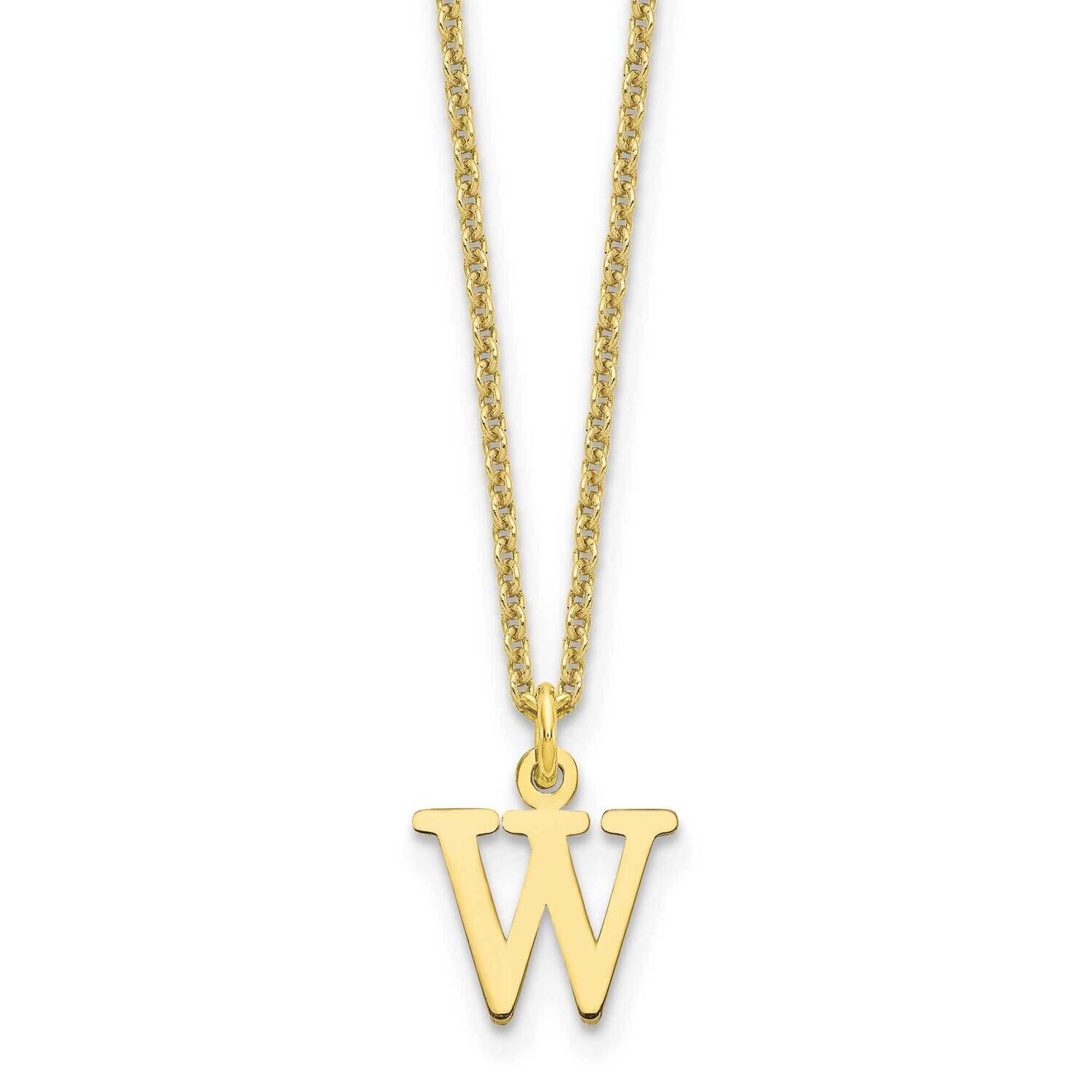 Cutout Letter W Initial Necklace 10k Gold 10XNA727Y/W, MPN: 10XNA727Y/W,
