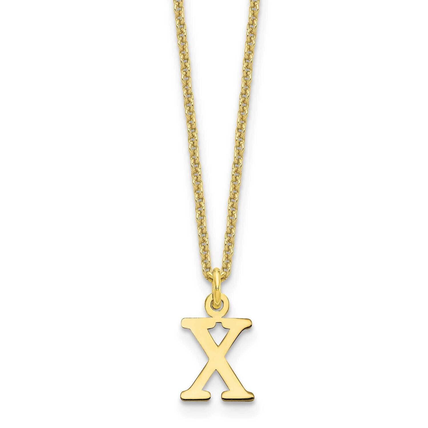 Cutout Letter X Initial Necklace 10k Gold 10XNA727Y/X