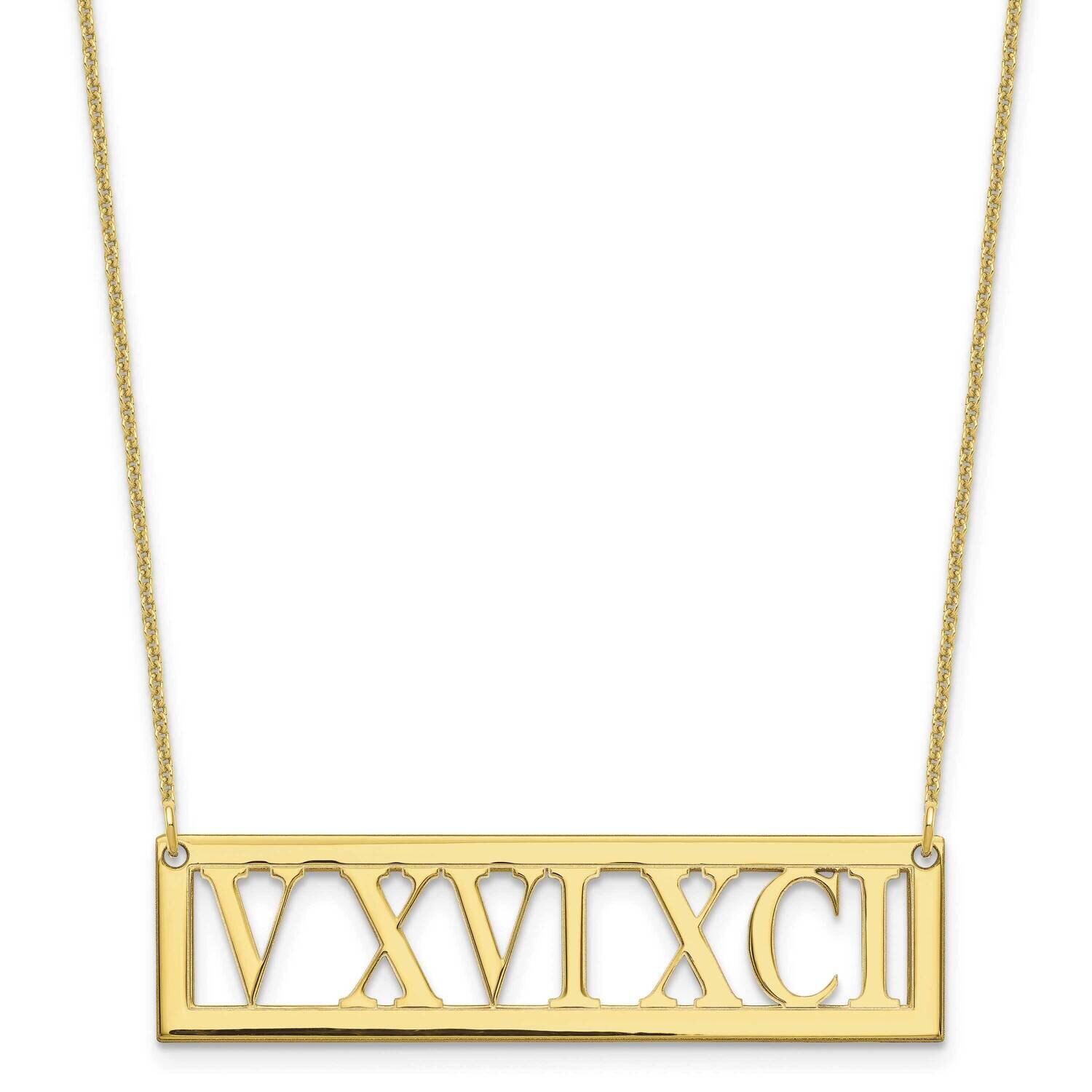 Roman Numeral Bar Necklace 10k Gold 10XNA729Y