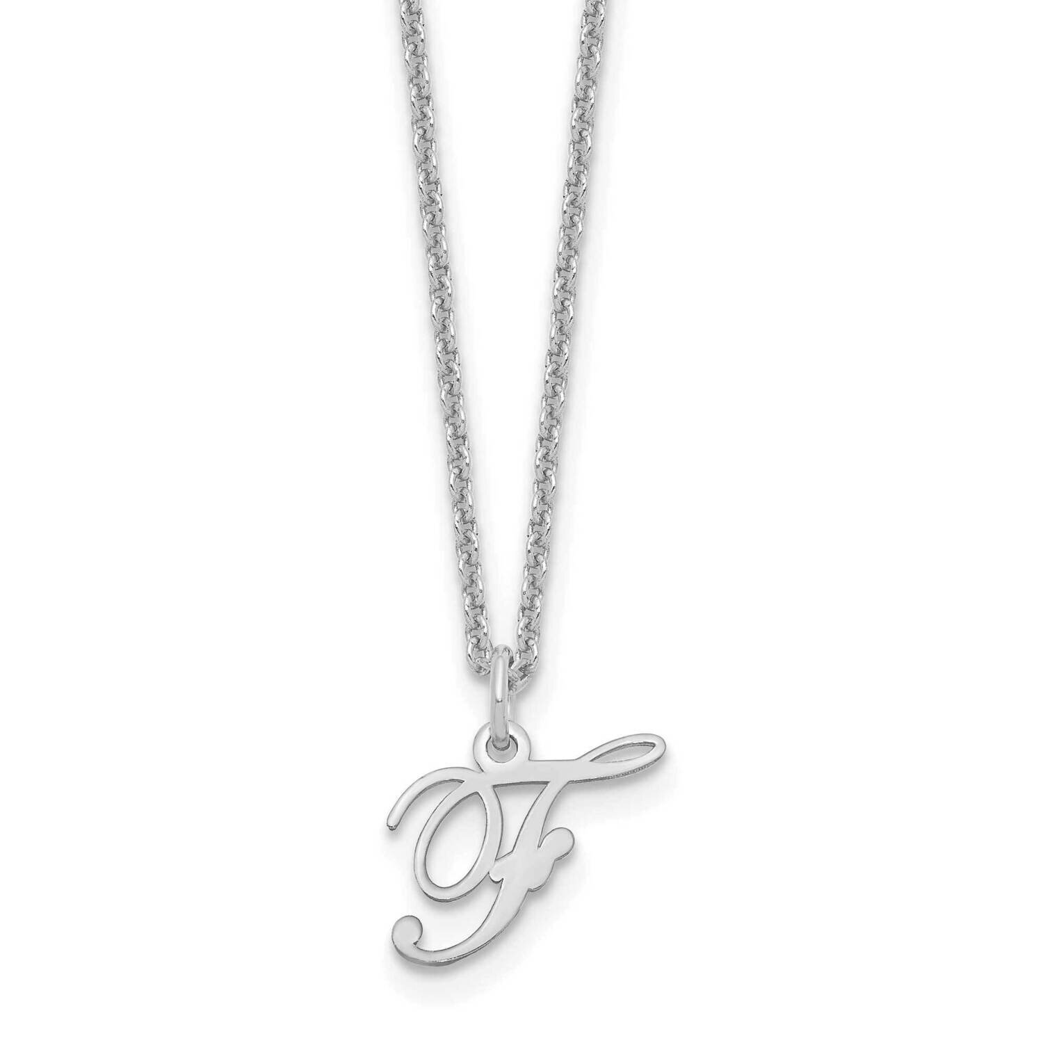 Letter F Initial Necklace 10k White Gold 10XNA756W/F