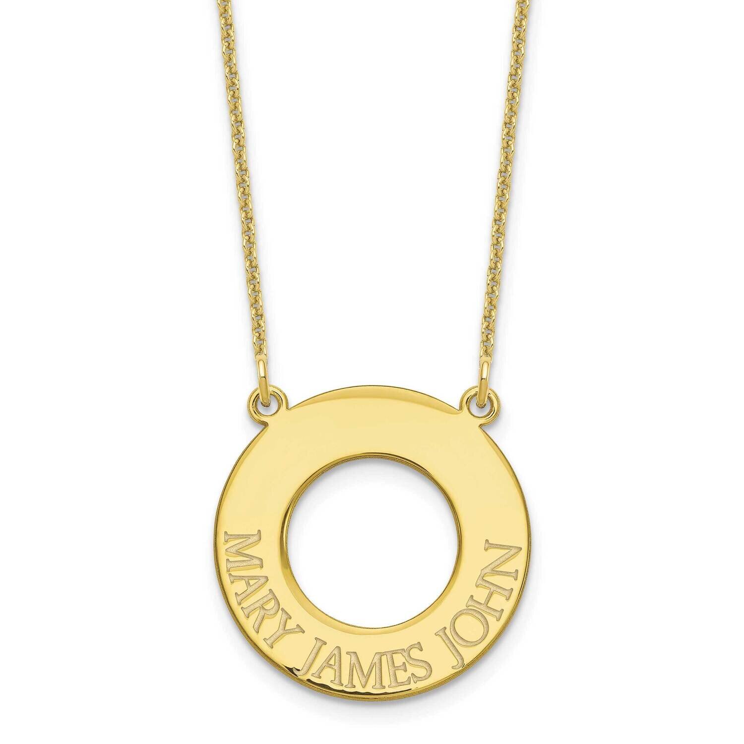 Open Circle with 3 Names Necklace 10k Gold 10XNA759Y