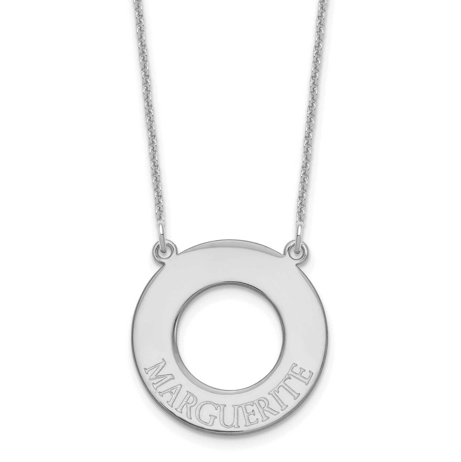 Open Circle with 1 Name Necklace 10k White Gold 10XNA761W
