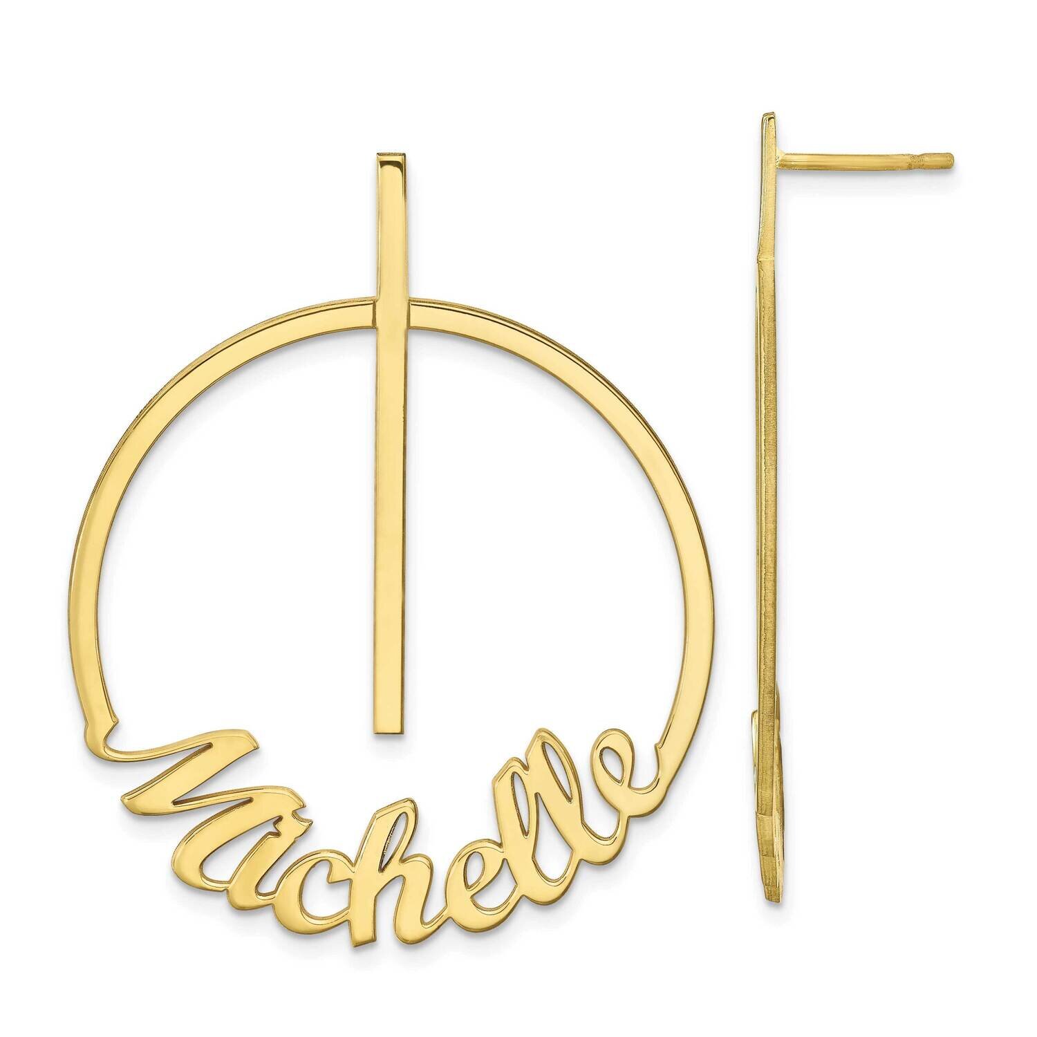 Circle Name Post Earrings 10k Gold Small 10XNE141Y, MPN: 10XNE141Y,